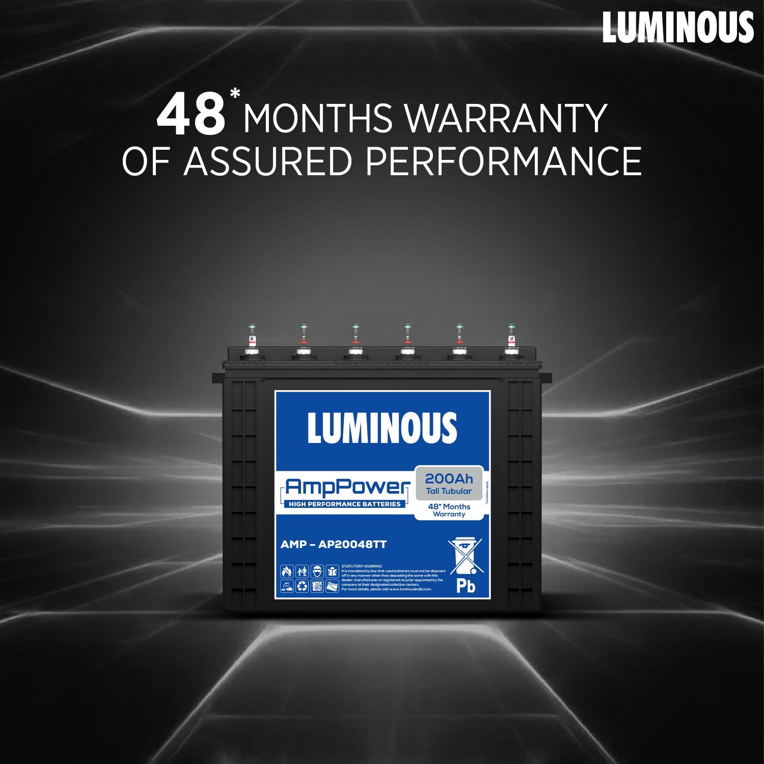 Image of LUMINOUS 48 Months Warranty Tubular Inverter Battery