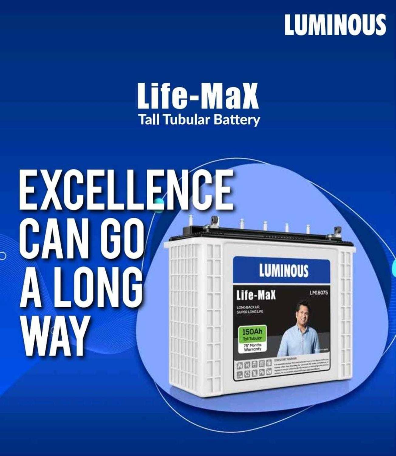 LUMINOUS 75 Months Warranty Tubular Inverter Battery (150 Ah, LM1
