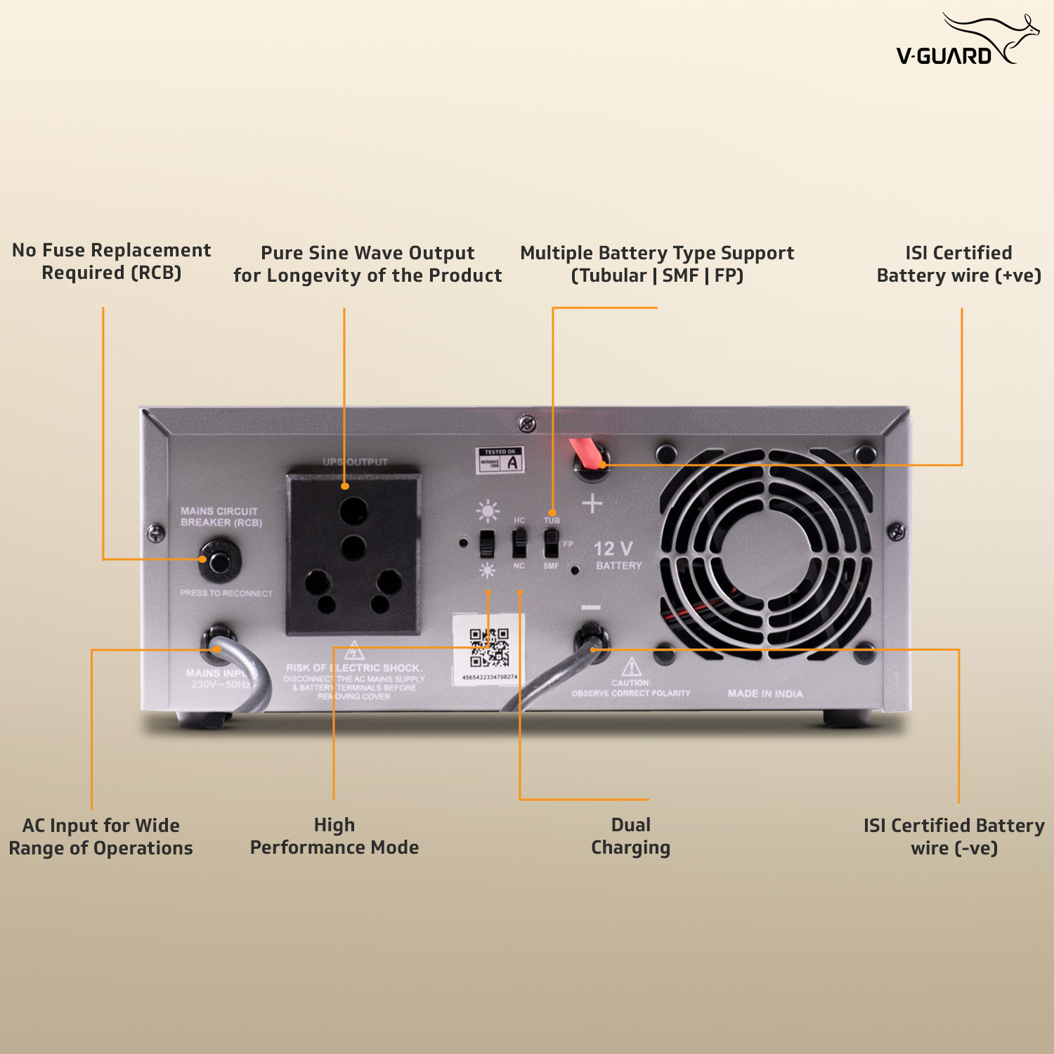 Image of V-Guard 24 Months Warranty Tubular Inverter Battery