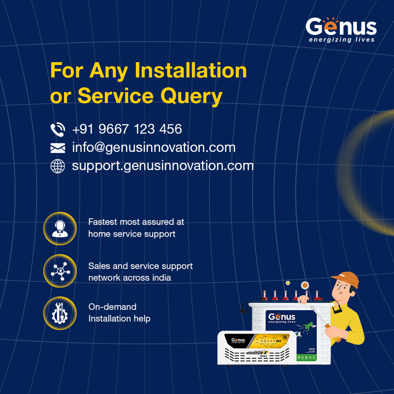Image of Genus 72 Months Warranty Tubular Inverter Battery