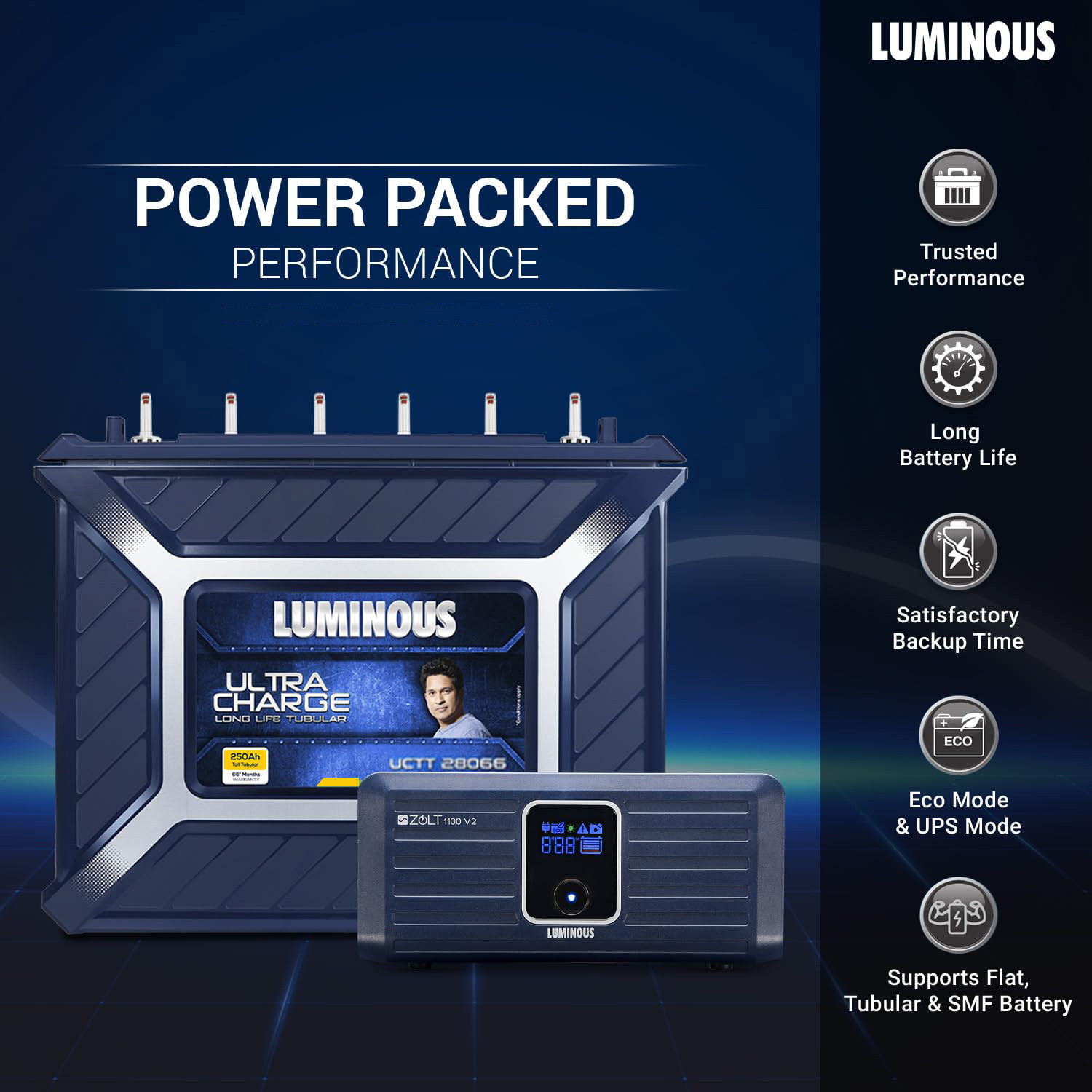Image of LUMINOUS 60 Months Warranty Tubular Inverter Battery
