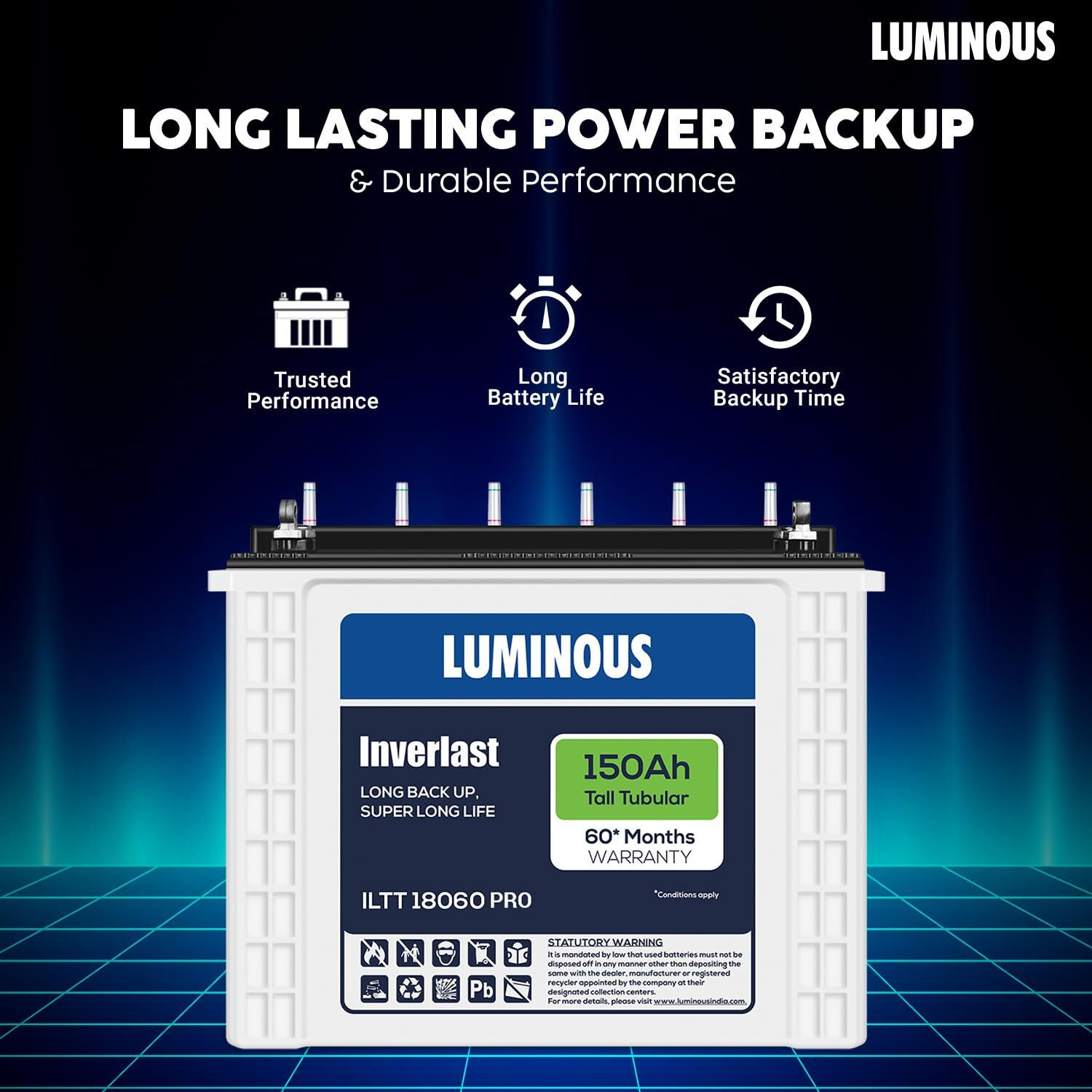 Image of LUMINOUS 60 Months Warranty Tubular Inverter Battery