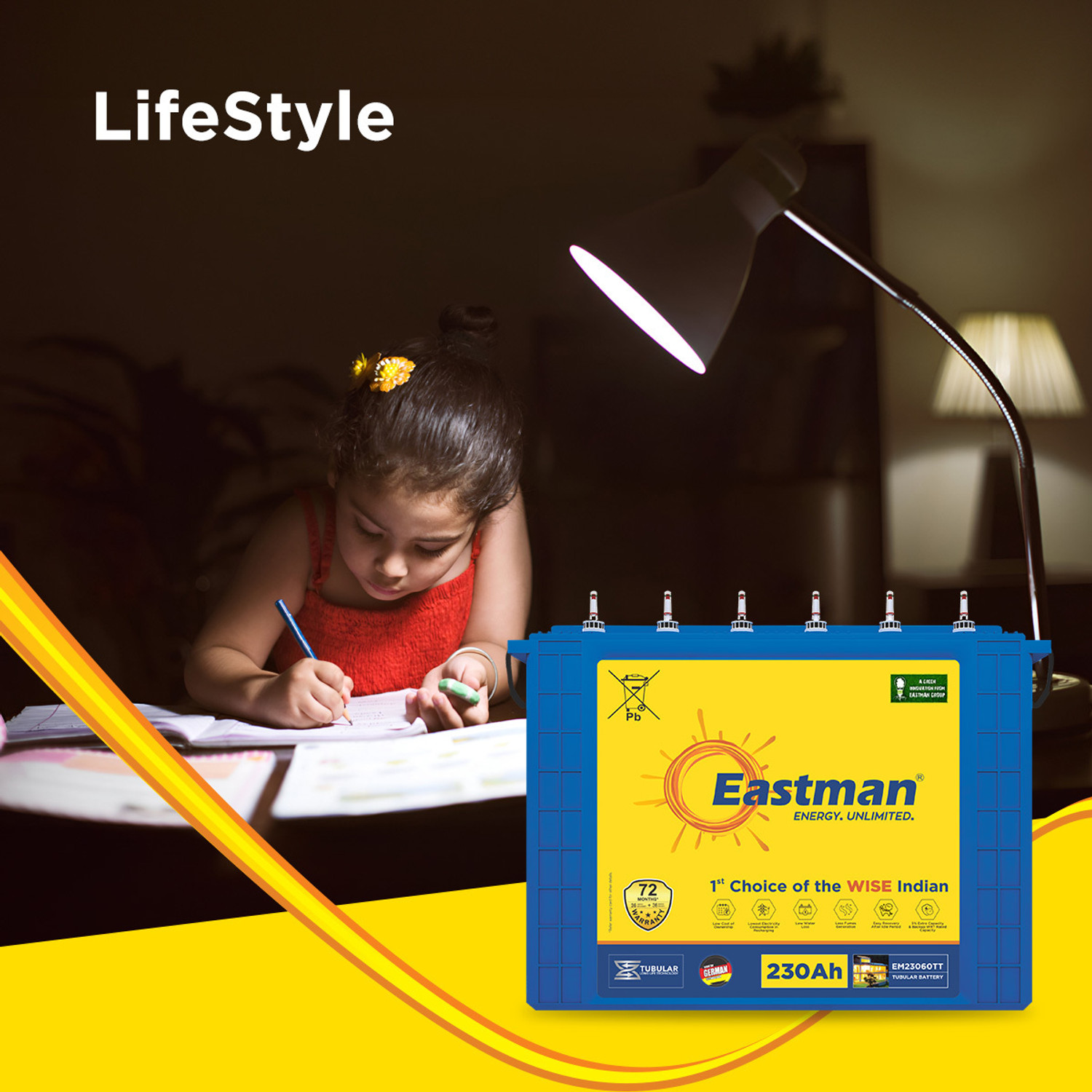 Image of EASTMAN 72 Months Warranty Tubular Inverter Battery