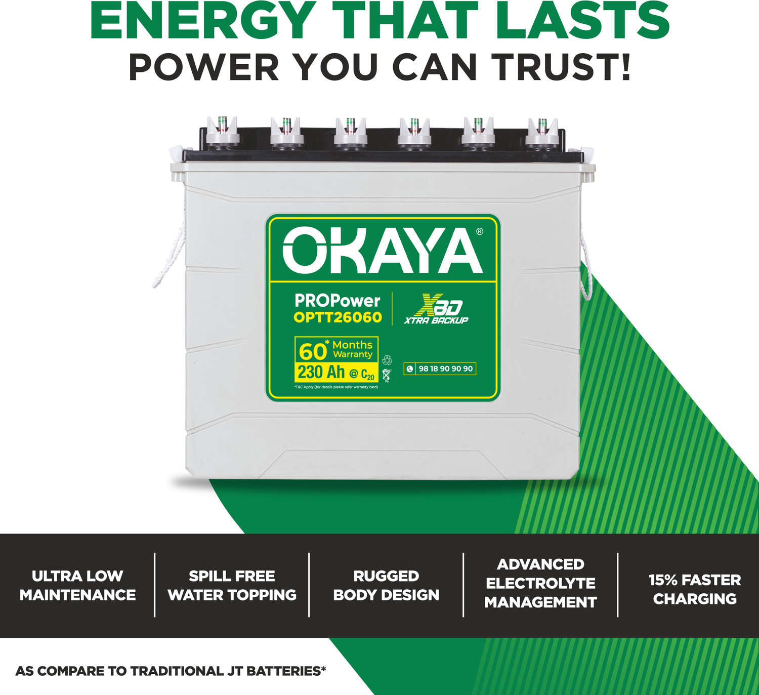 Image of OKAYA 60 Months Warranty Tubular Inverter Battery