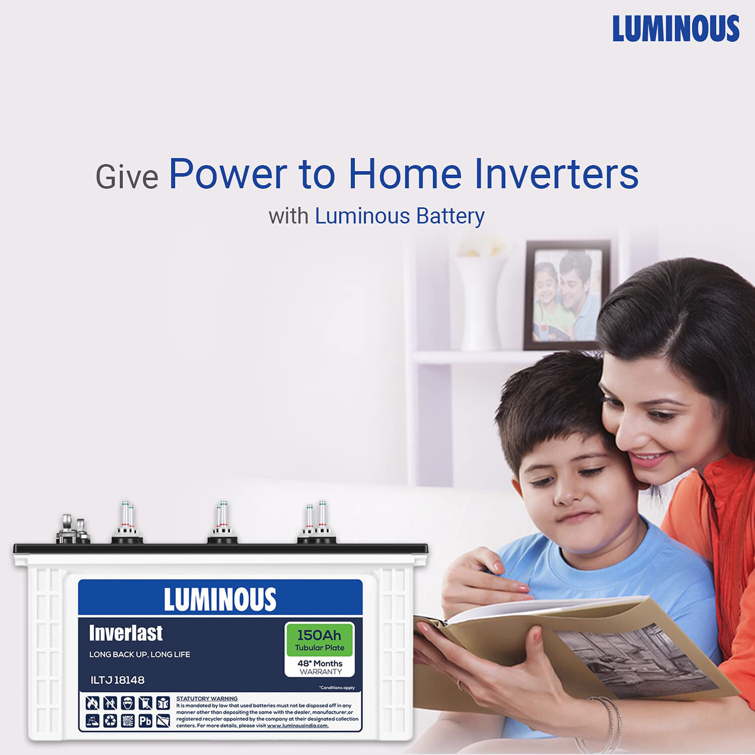 Image of LUMINOUS 48 Months Warranty Tubular Inverter Battery