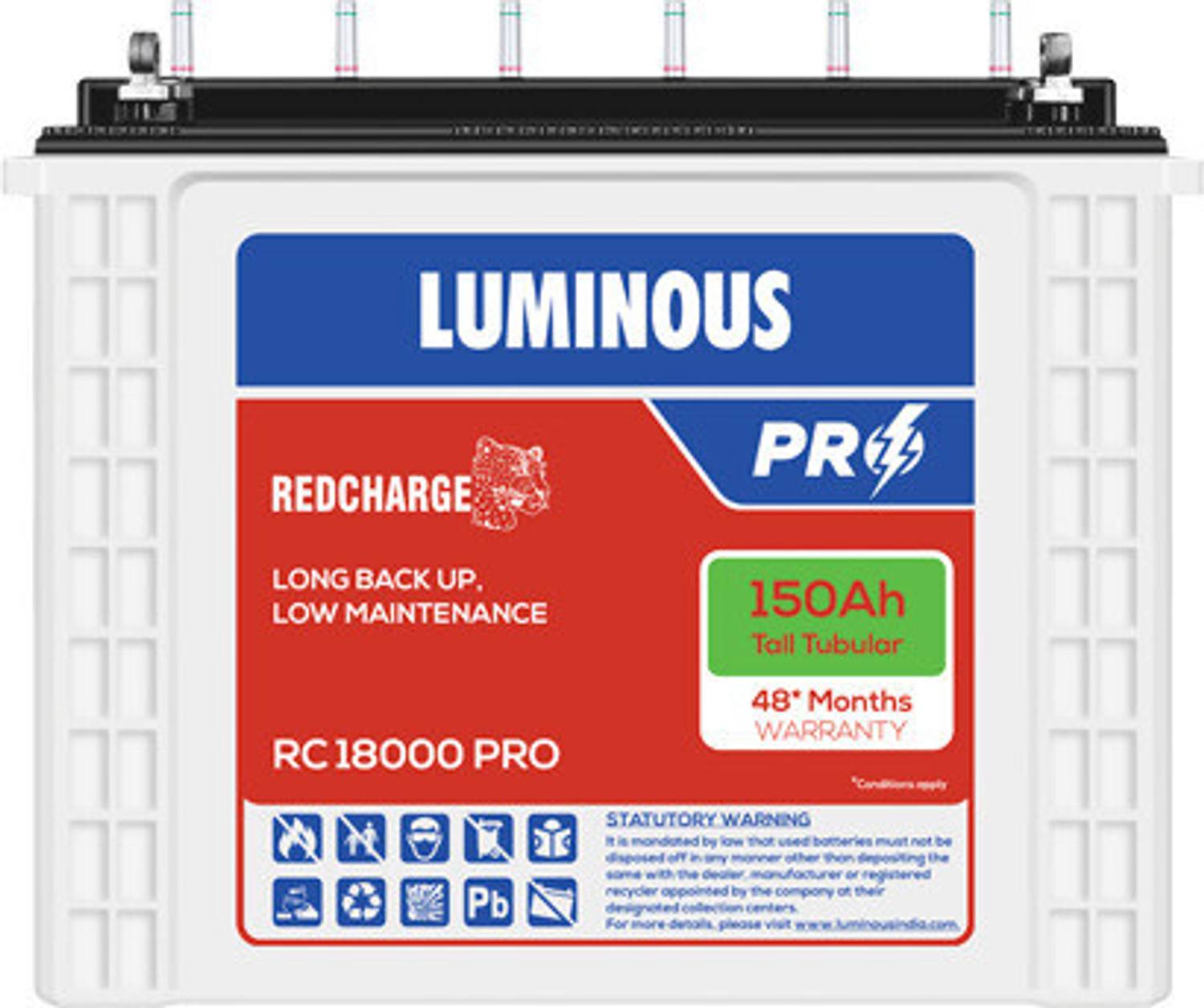 LUMINOUS 48 Months Warranty Tubular Inverter Battery
