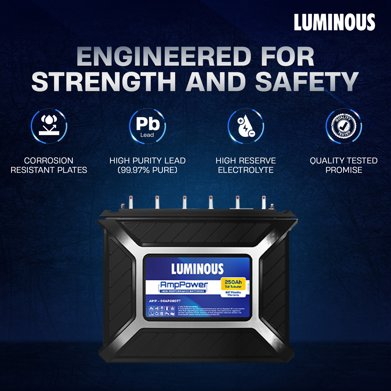 Image of LUMINOUS 66 Months Warranty Tubular Inverter Battery