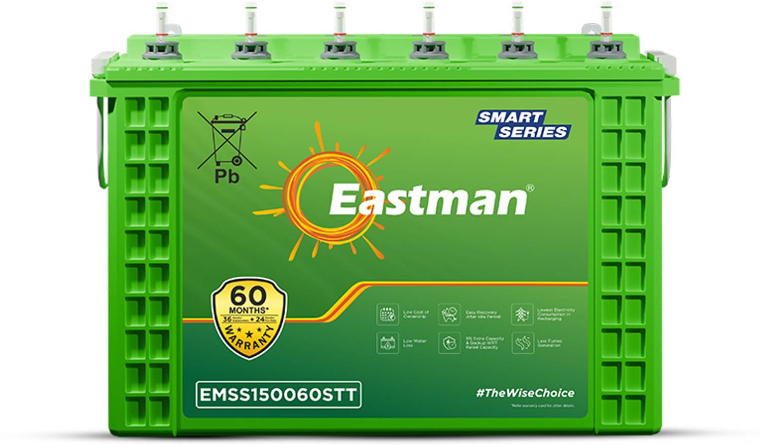 EASTMAN 60 Months Warranty Tubular Inverter Battery (150 Ah, EMSS