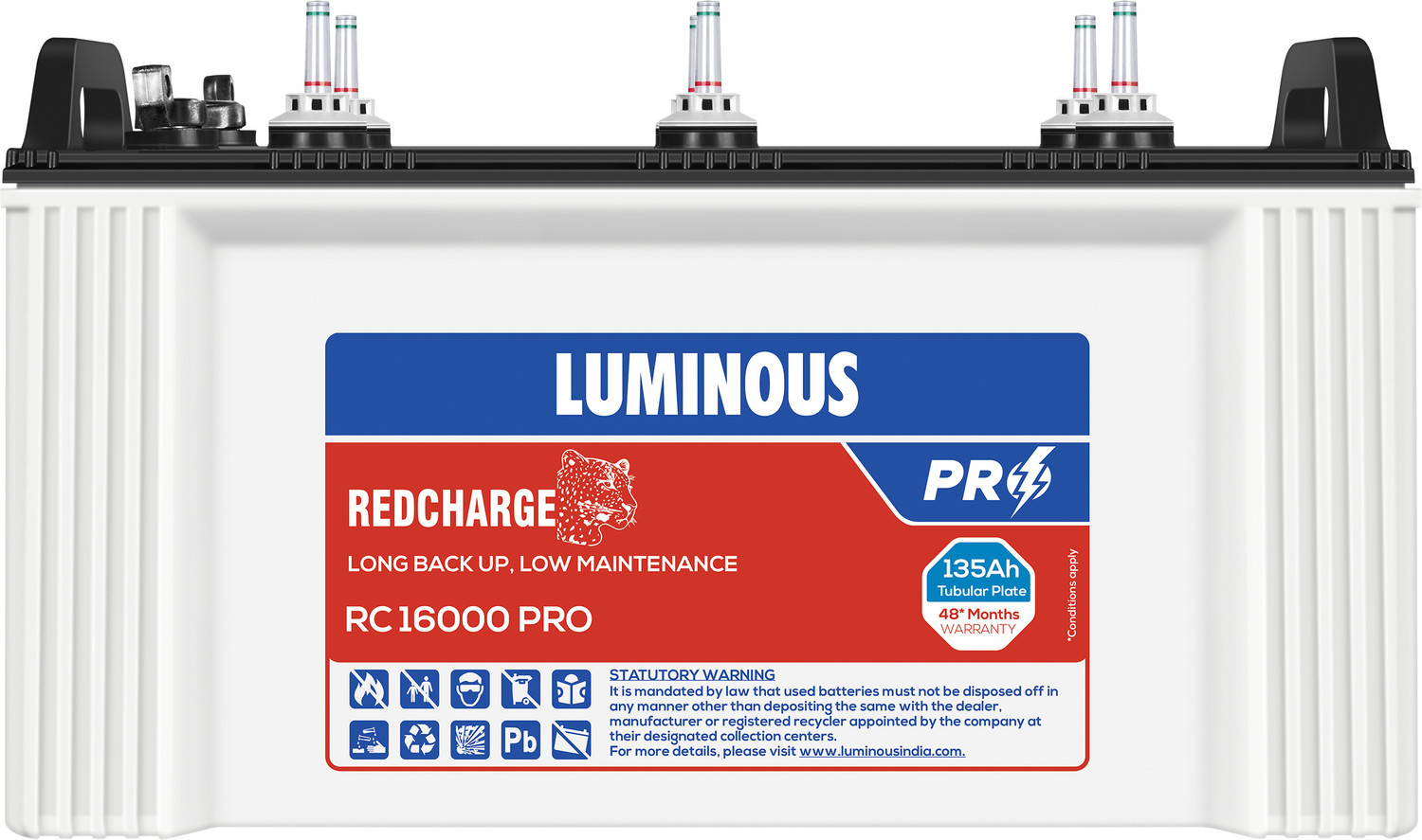 Image of LUMINOUS 48 Months Warranty Tubular Inverter Battery