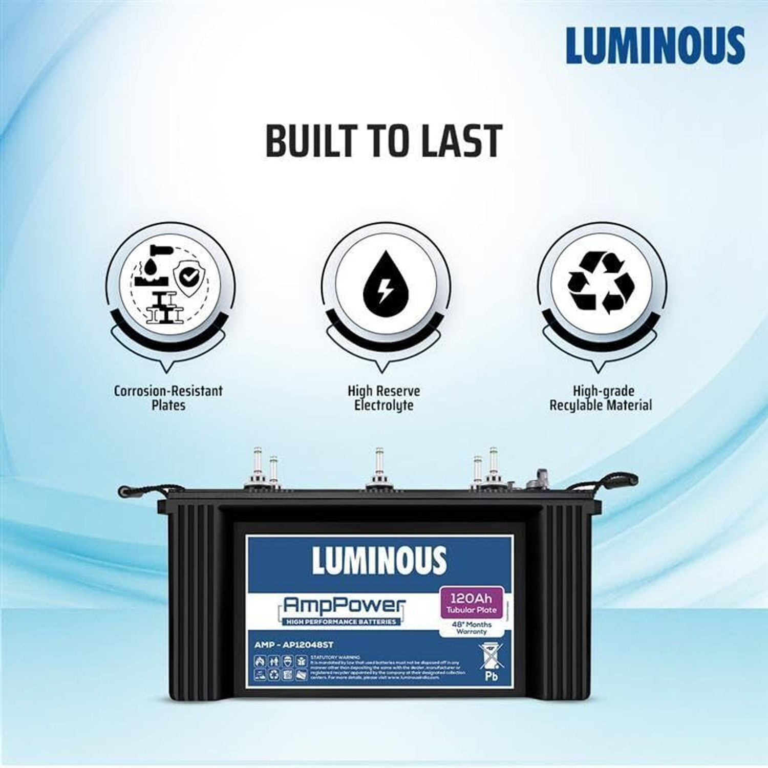 Image of LUMINOUS 48 Months Warranty Tubular Inverter Battery