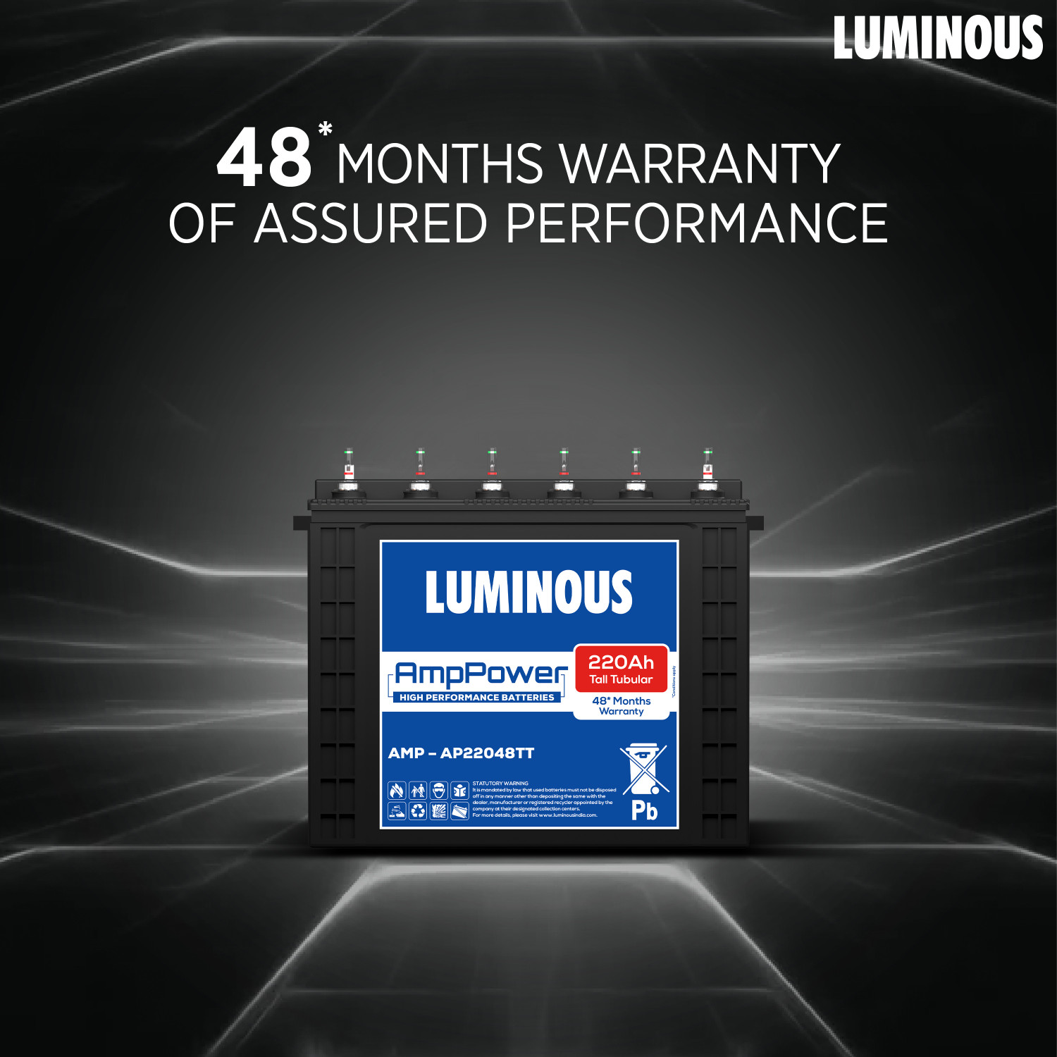 Image of LUMINOUS 48 Months Warranty Tubular Inverter Battery