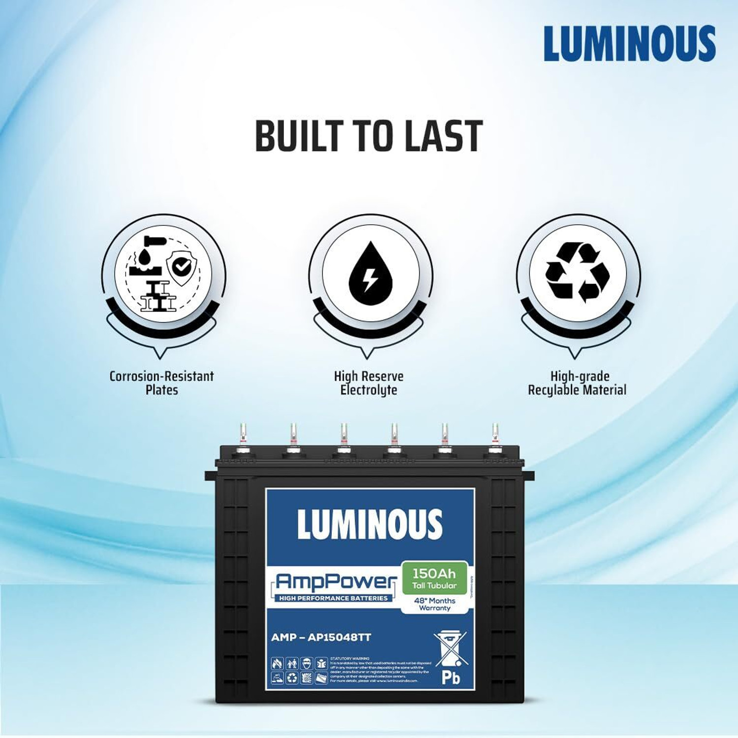 Image of LUMINOUS 48 Months Warranty Tubular Inverter Battery