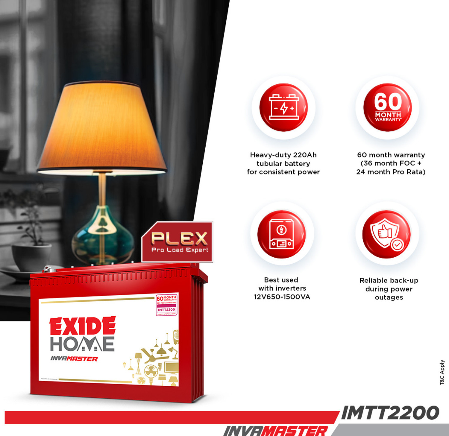 Image of EXIDE 60 Months Warranty Tubular Inverter Battery