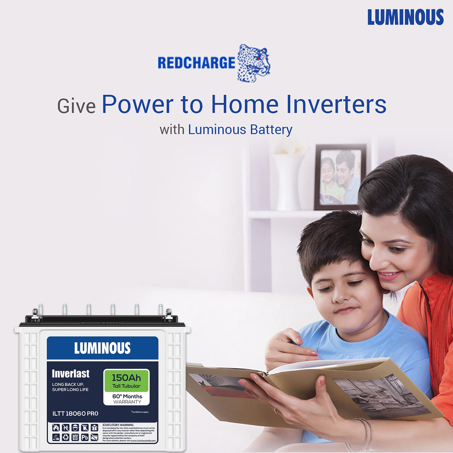 Image of LUMINOUS 60 Months Warranty Tubular Inverter Battery