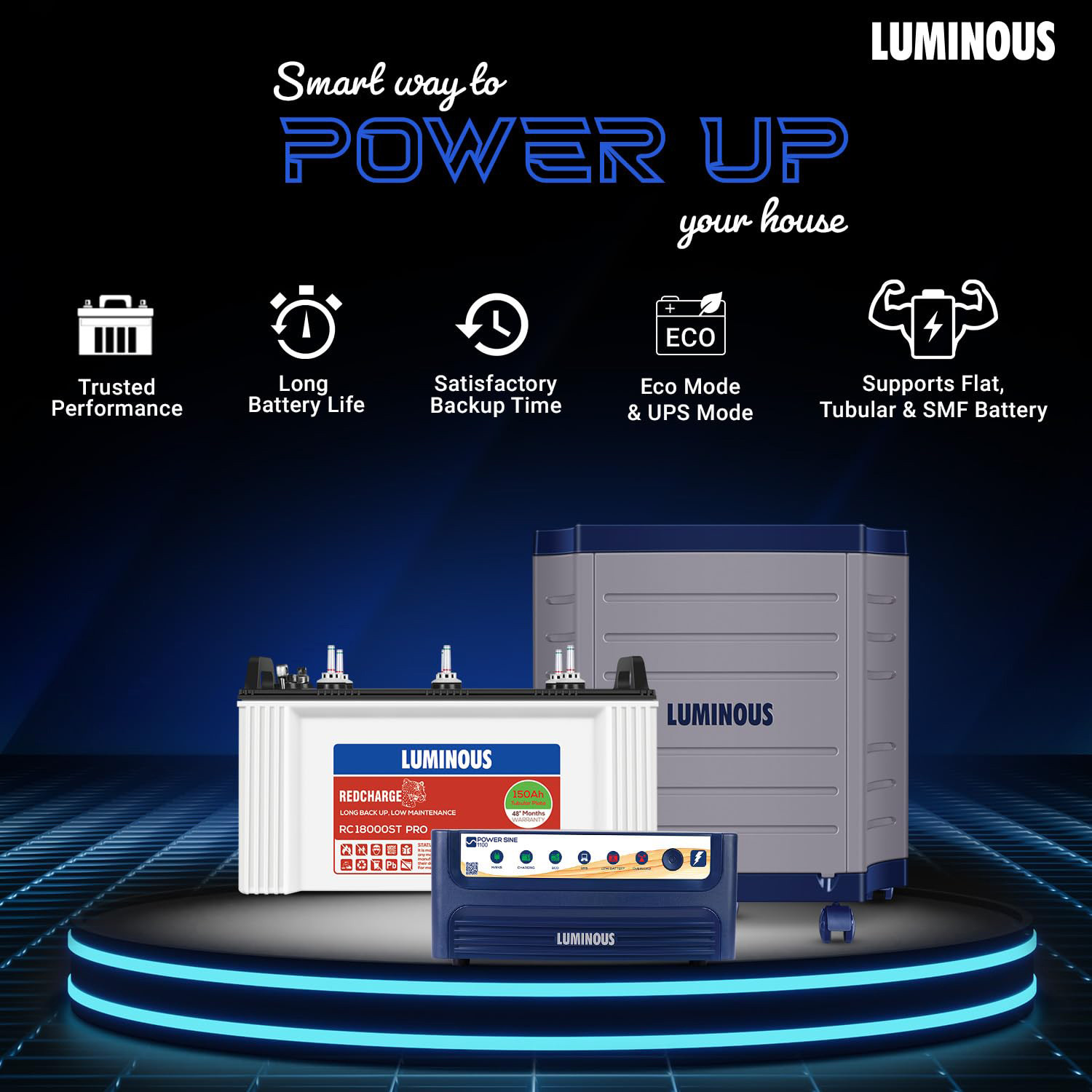 Image of LUMINOUS 48 Months Warranty Tubular Inverter Battery