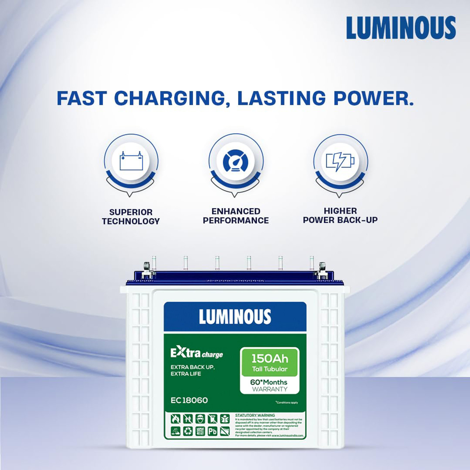 Image of LUMINOUS 60 Months Warranty Tubular Inverter Battery