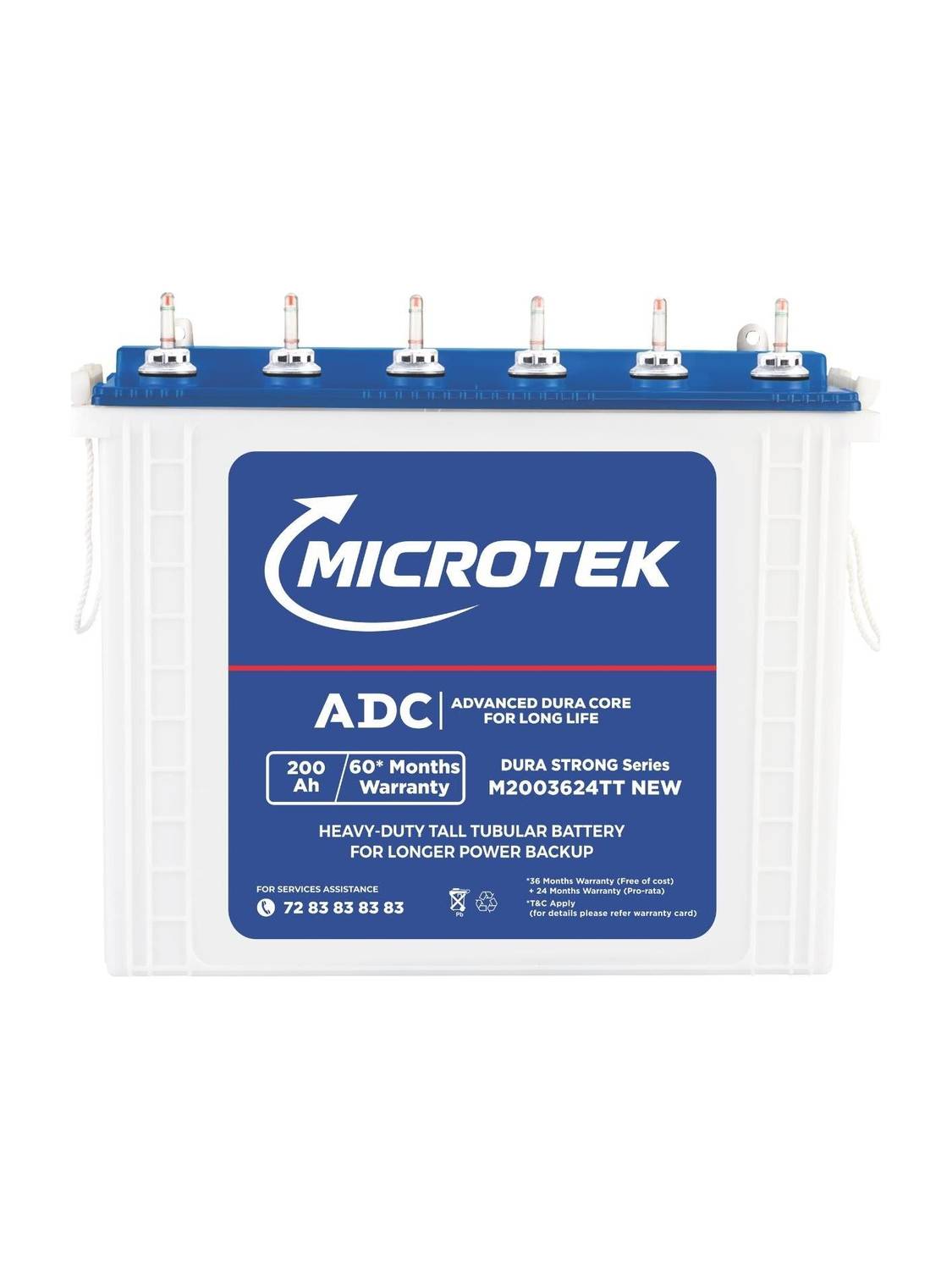 Microtek 12V Tall Tubular Inverter Battery - Image 1