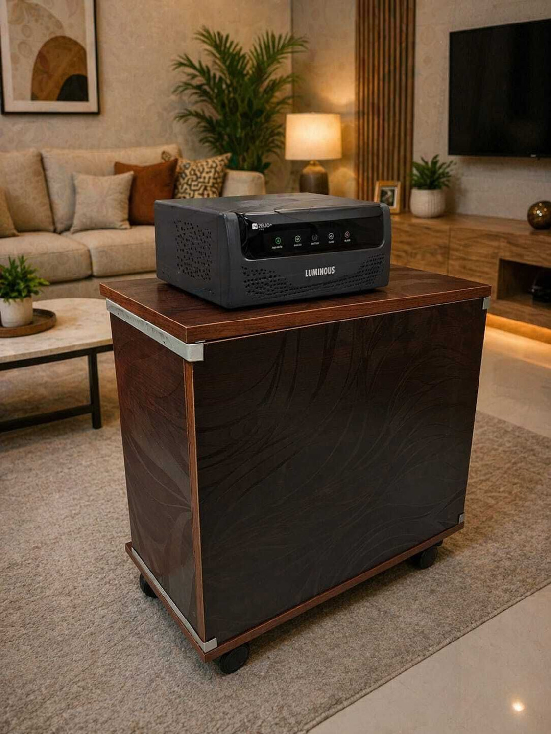 Image of Radhe PD11062010 Trolley for Inverter and Battery (Brown)