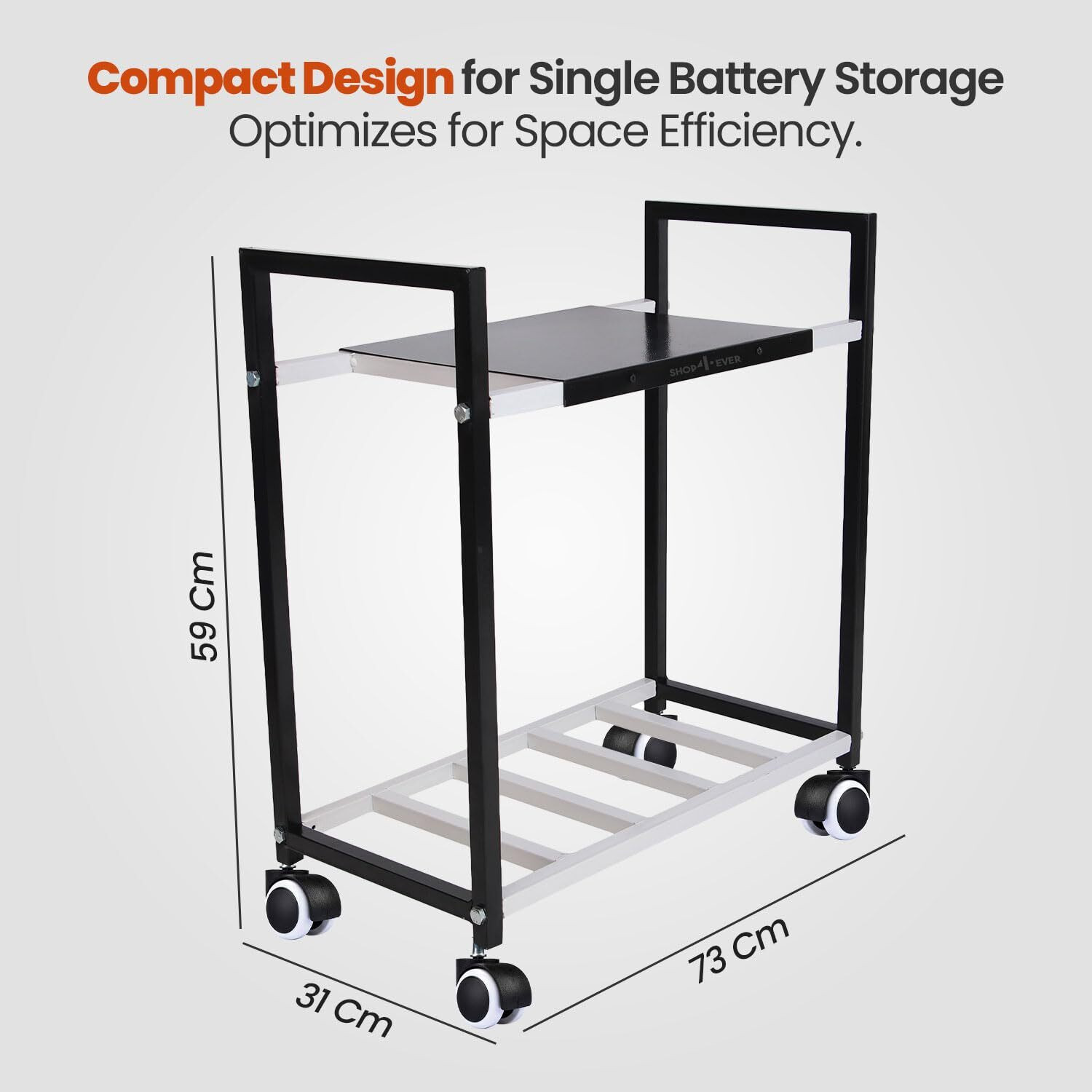 Image of Flipkart SmartBuy Heavy-Duty Inverter Trolley Stand with Wheels | Rust-Proof Base Trolley for Inverter and Battery