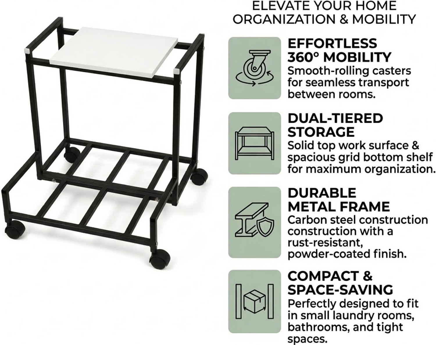 Image of Mumma's LIFE Inverter Trolley for Home, Inverter Battery Trolley Trolley for Inverter and Battery