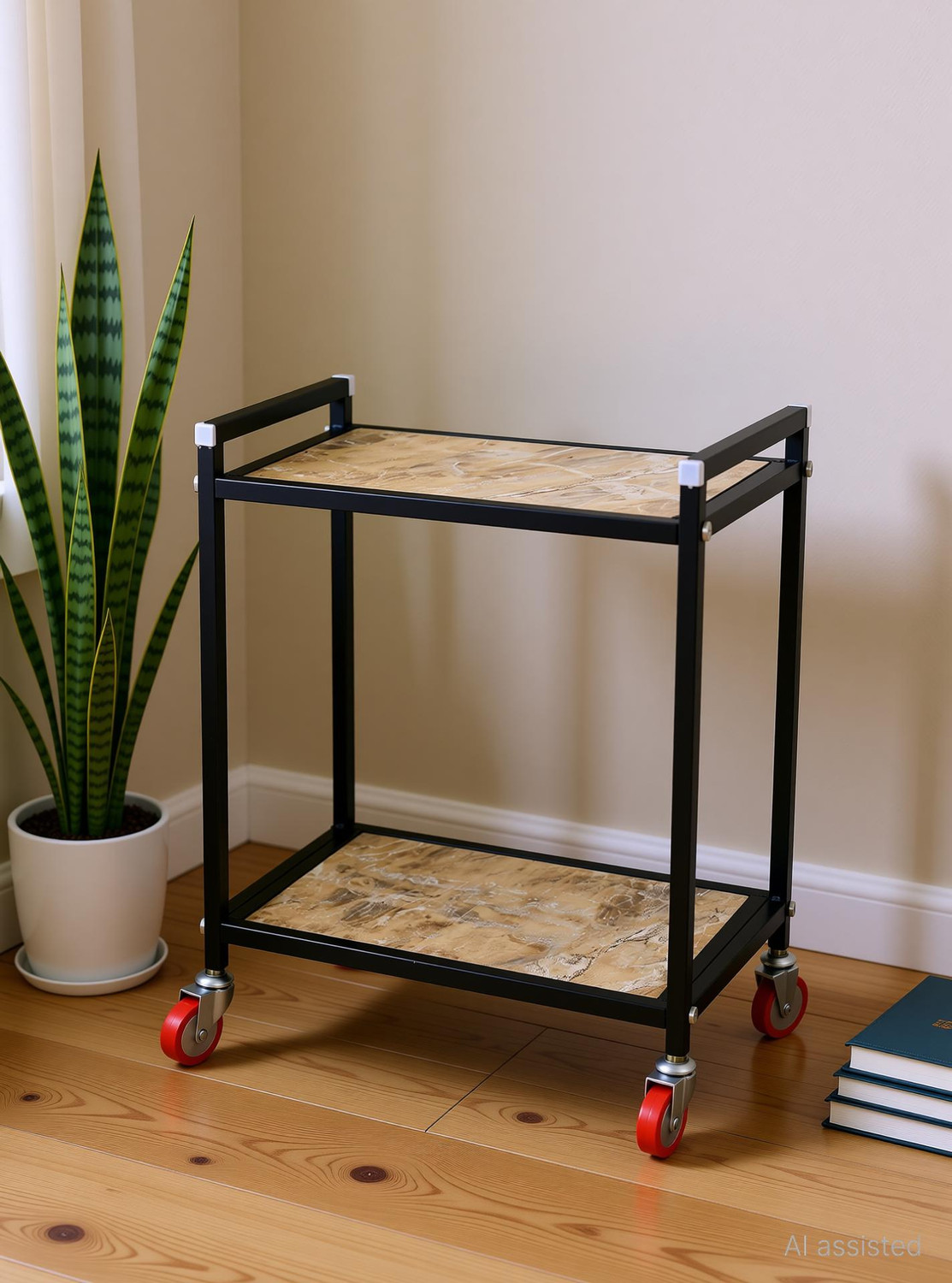 Image of NEOSTAR wooden top base Trolley for Inverter and Battery