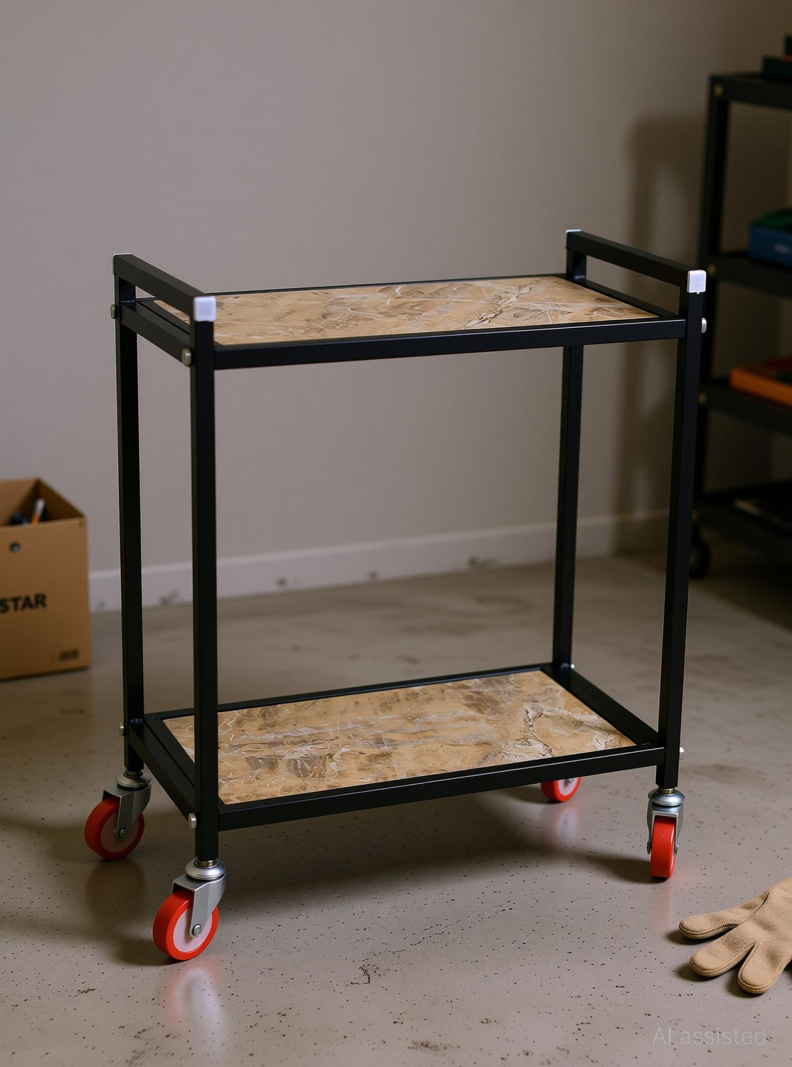 Image of NEOSTAR wooden top base Trolley for Inverter and Battery