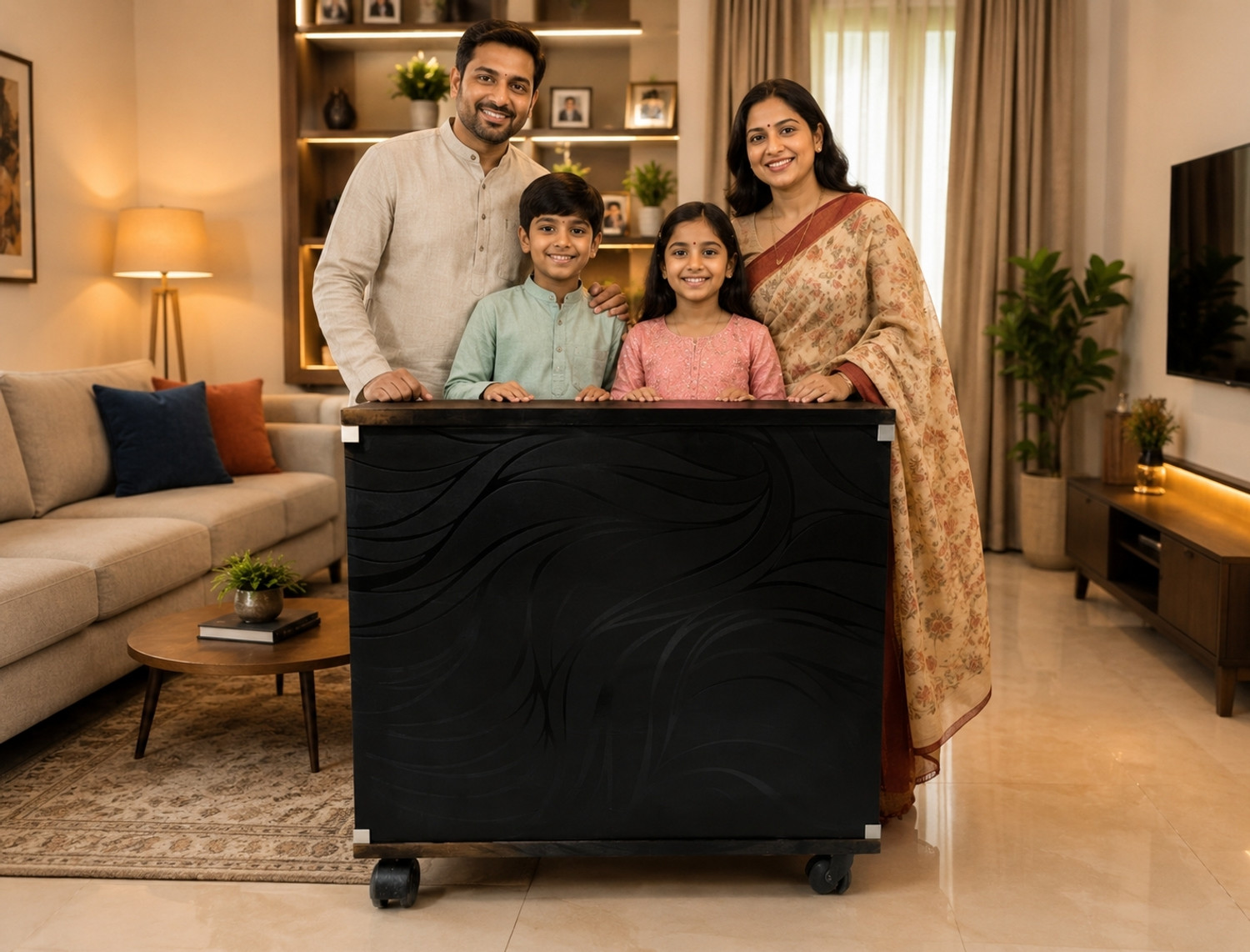 Image of Radhe Wooden Ply InverterBattery Trolley for Home & Office Trolley for Inverter and Battery