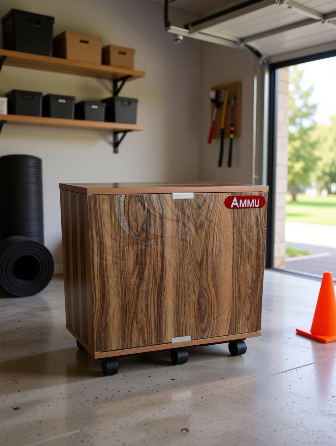 Image of AMMu Wooden ply stand 1 african Trolley for Inverter and Battery