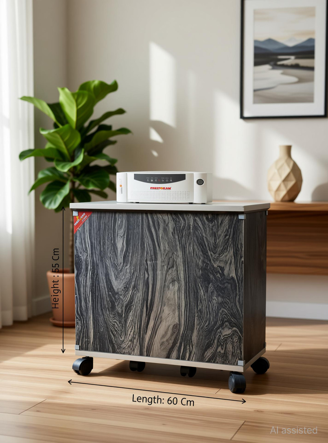 Image of PRESTOKAM Affrican Dark Beach Edge Trolley for Inverter and Battery