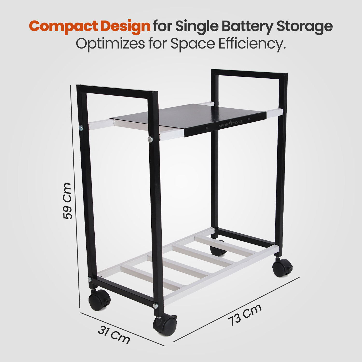 Image of Sub-Urbs Heavy-Duty Inverter Trolley Stand with Wheels | Rust-Proof Base Trolley for Inverter and Battery