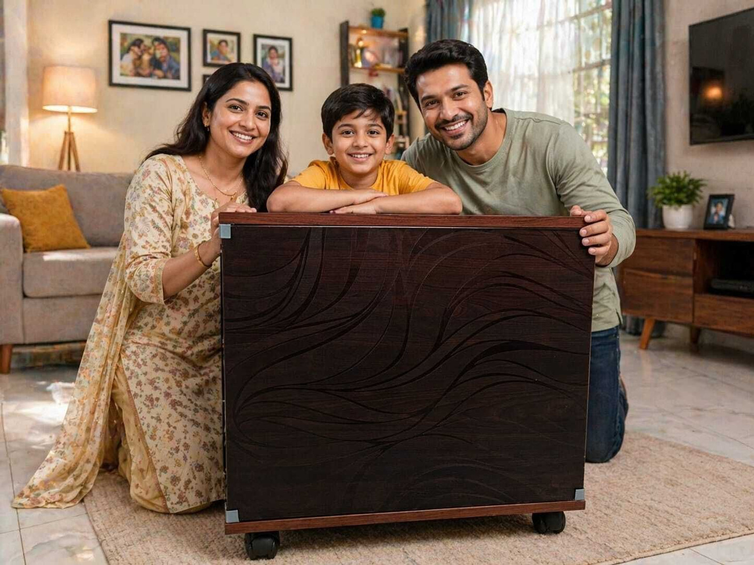 Image of Radhe PD11062010 Trolley for Inverter and Battery (Brown)