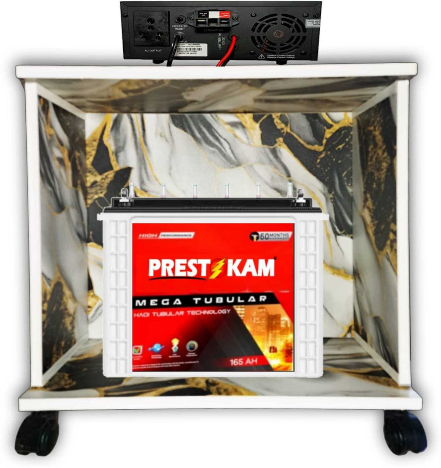 Image of PRESTOKAM MarbleBalck Trolley for Inverter and Battery