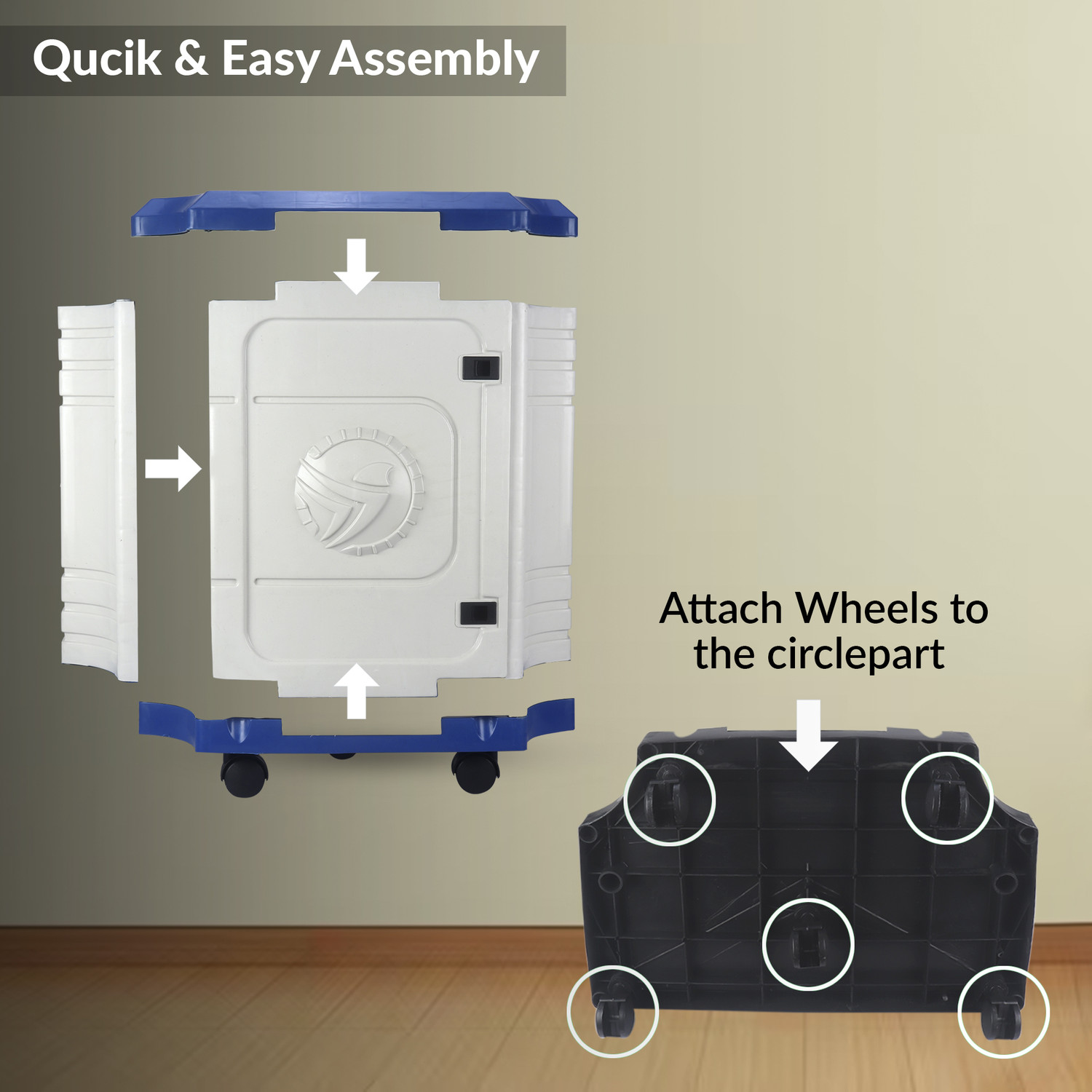 Image of Flipkart SmartBuy Trolley for Home & Office Plastic Wheels Trolley for Inverter and Battery