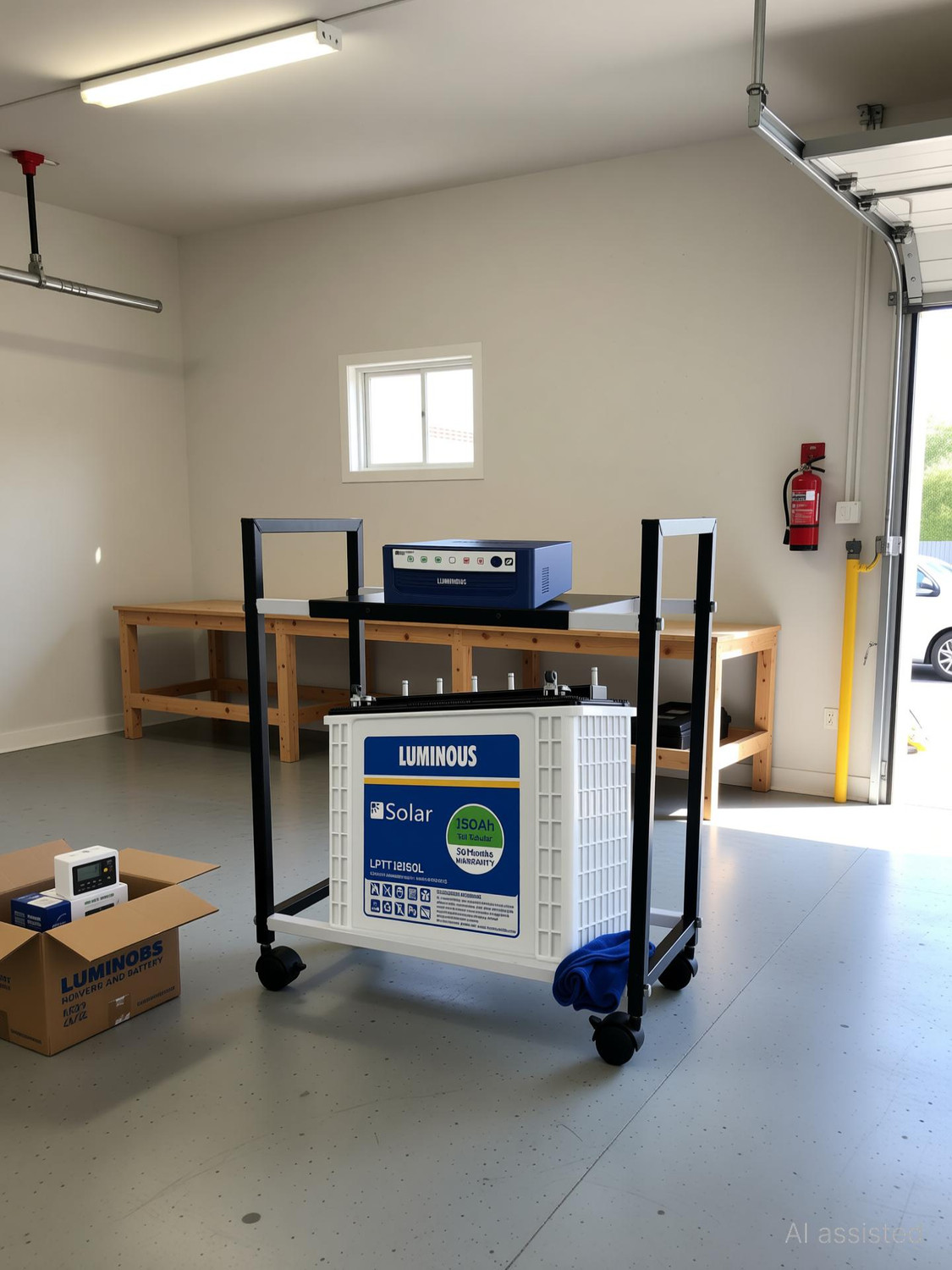 Image of Sub-Urbs Heavy-Duty Inverter Trolley Stand with Wheels | Rust-Proof Base Trolley for Inverter and Battery