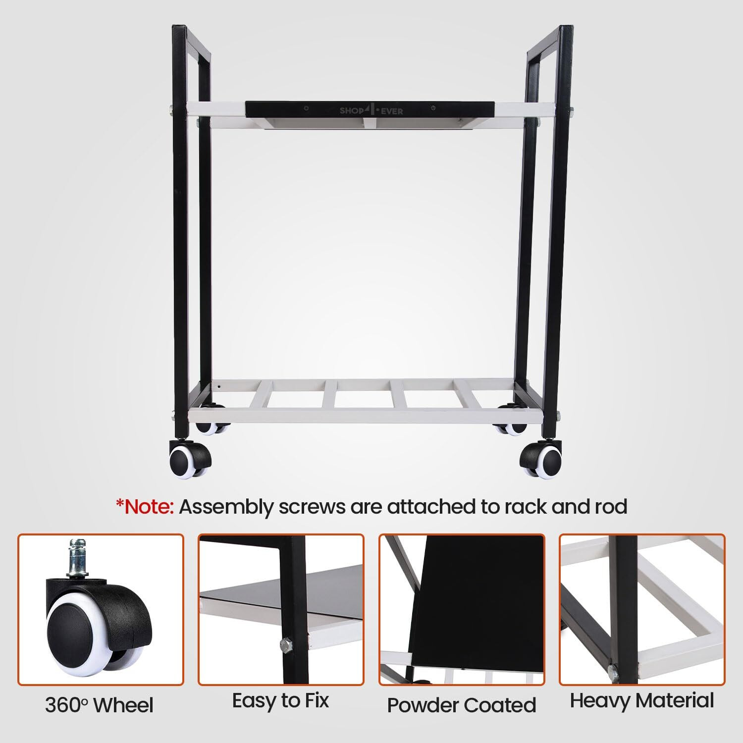 Image of Flipkart SmartBuy Heavy-Duty Inverter Trolley Stand with Wheels | Rust-Proof Base Trolley for Inverter and Battery