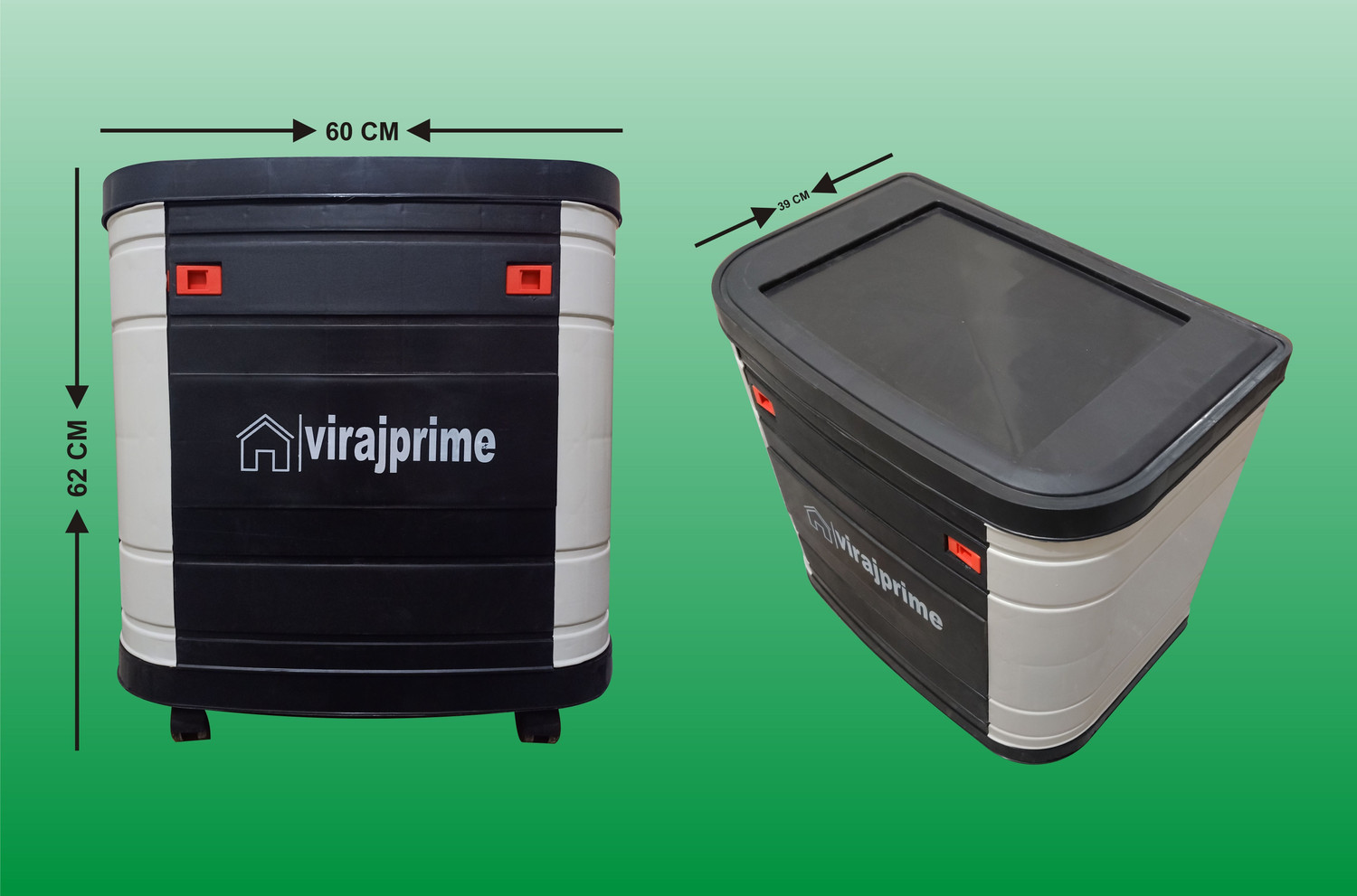 Image of VIRAJ PRIME GLOBE BLACK WHITE TROLLEY Trolley for Inverter and Battery