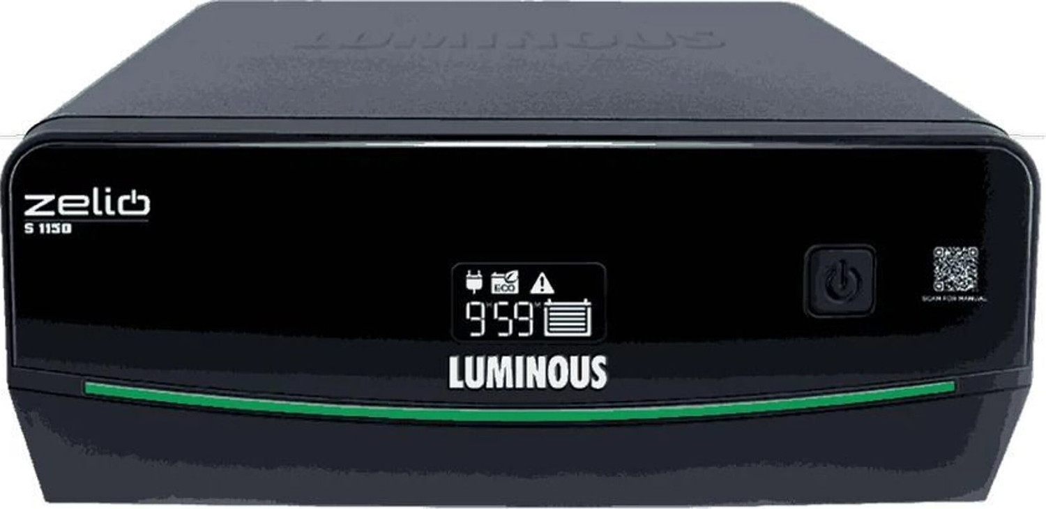 Image of LUMINOUS S 1150 /12V With LCD Display Best inverter For Home And Office Zelio S 1150 Best Inverter with UPS Mode For Home And Office with 36 Months Warranty Pure Sine Wave Inverter