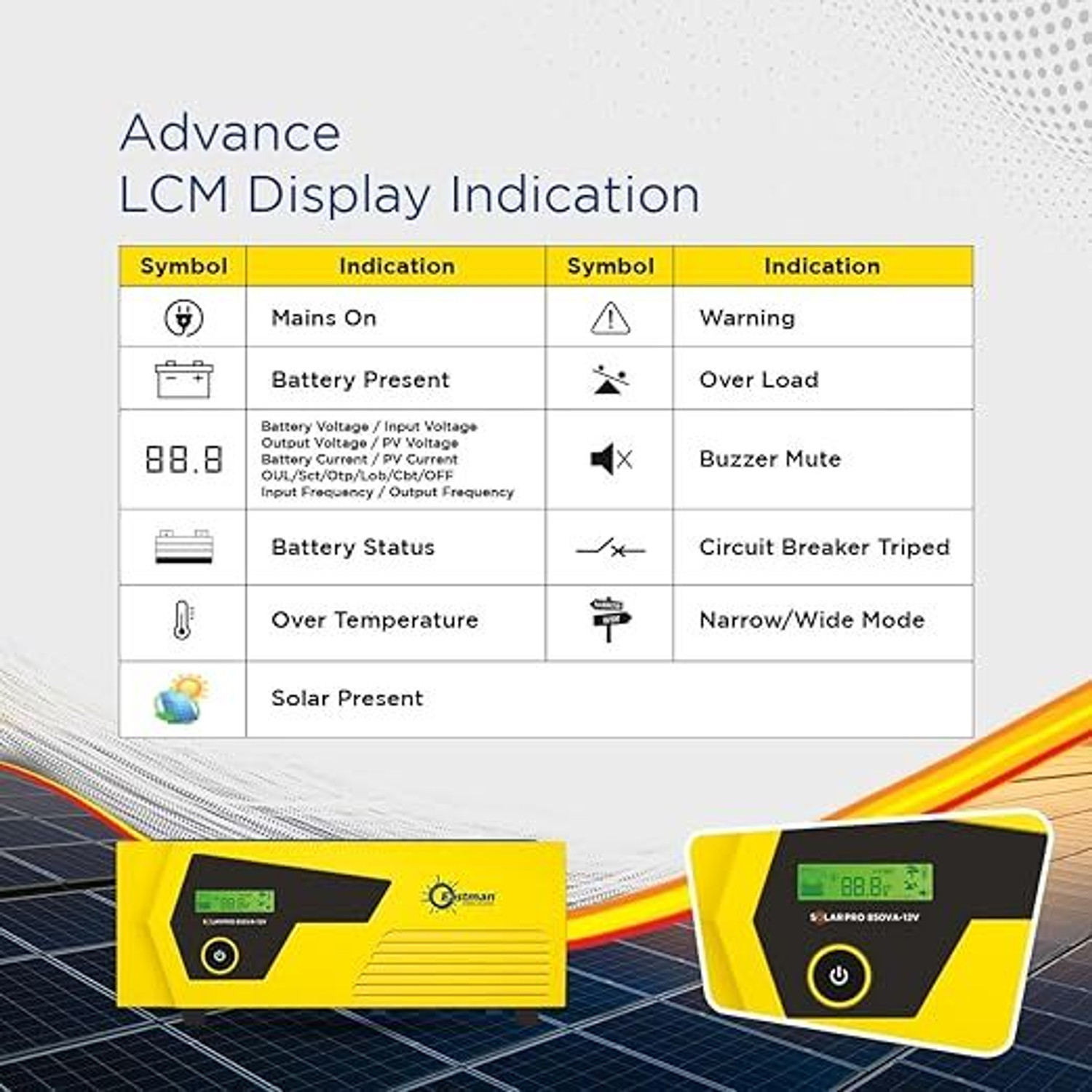 Image of EASTMAN 850VA /12V Pro 850VA with 60 Months Warranty Solar Compatible Pure Sine Wave Inverter