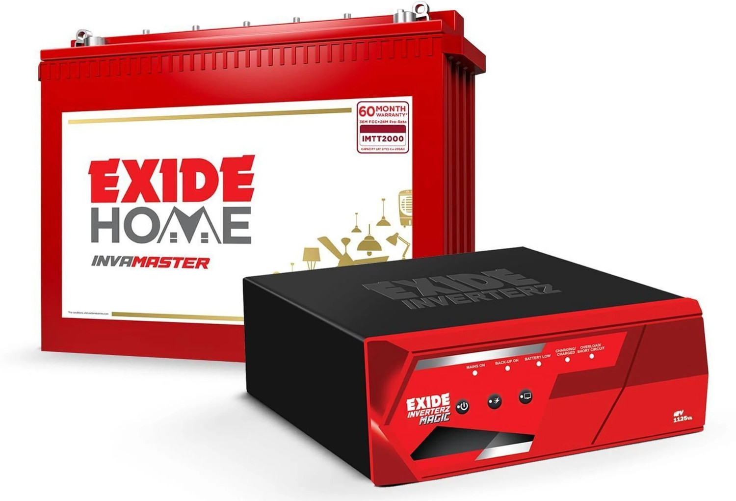 Image of EXIDE Magic 1125 Inverter With IMTT2000 200Ah Battery Magic 1125 VA Inverter with IMTT 2000 Battery with 60 Months Warranty Square Wave Inverter