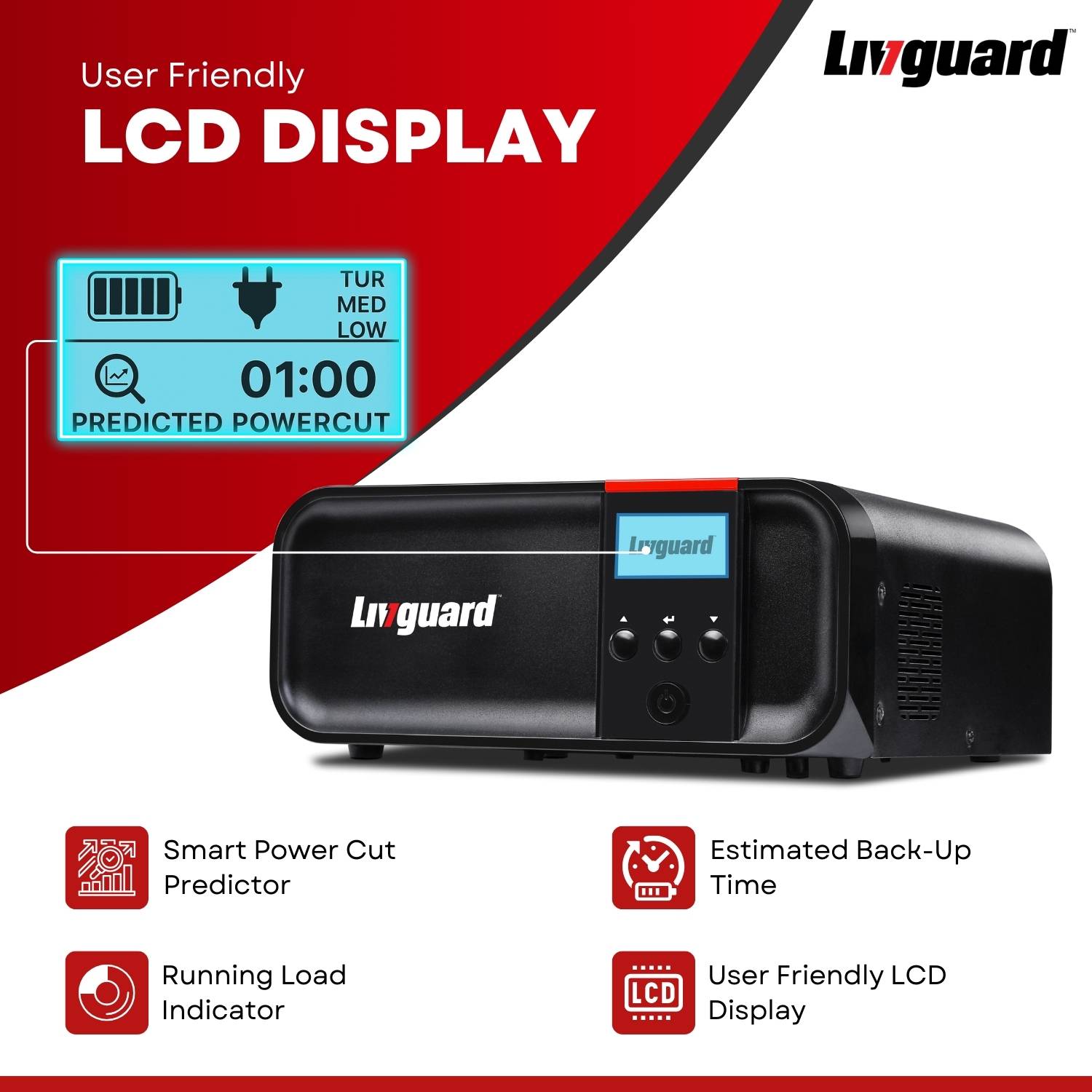 Livguard Sineverter Pro 1100 LCD 900 VA - Image 3
