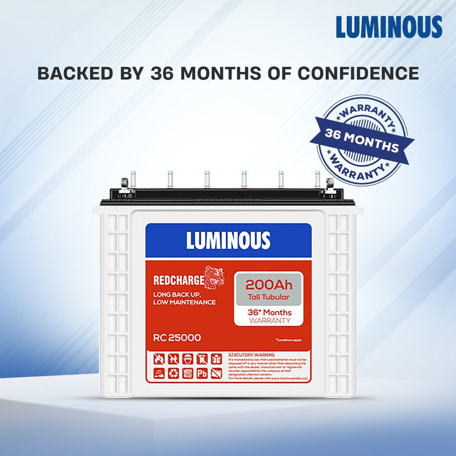 Image of LUMINOUS Hercules 1500 Pure Sine Wave Inverter, RC 25000 200Ah Battery with Trolley with 24 Months Warranty Pure Sine Wave Inverter