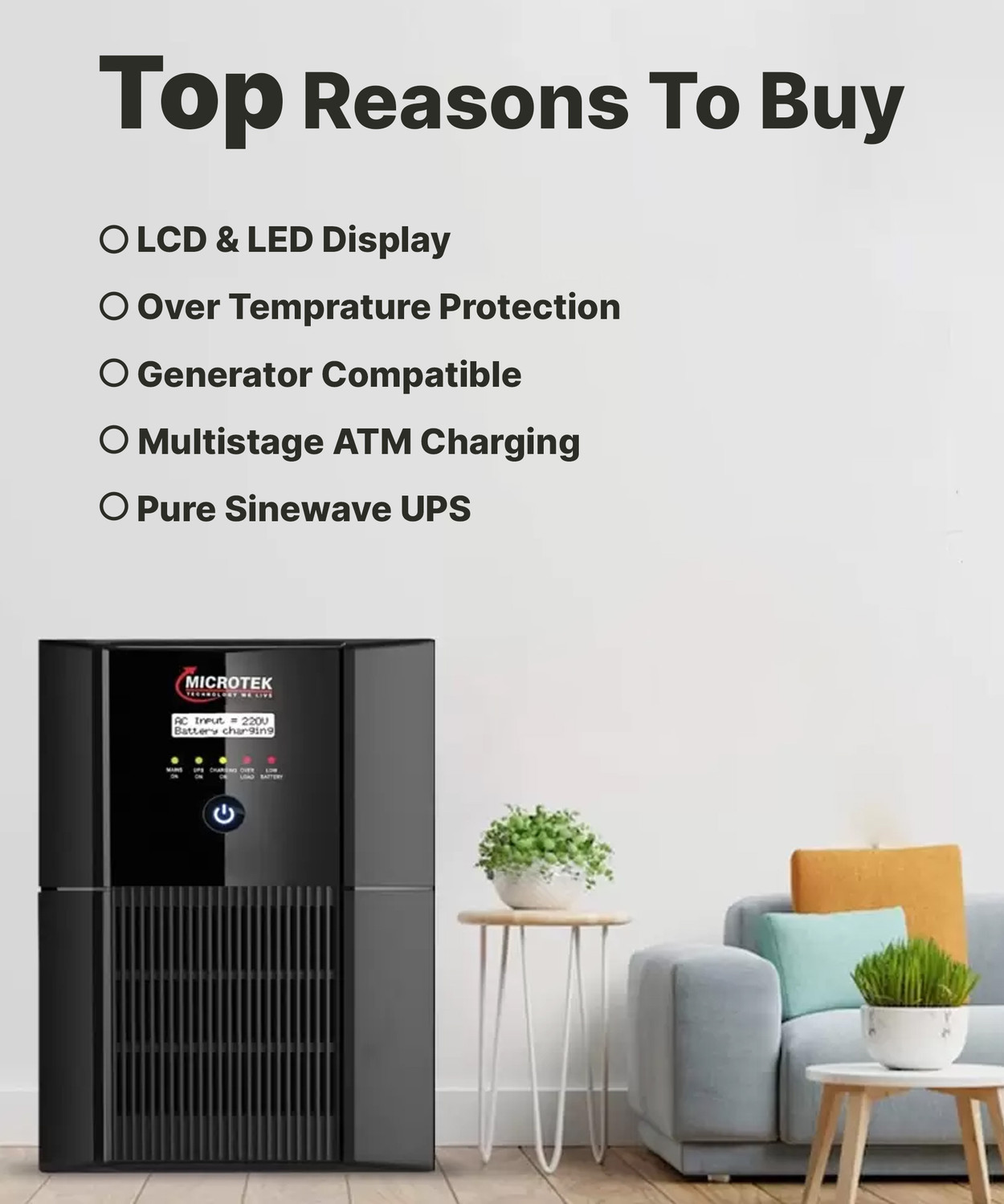 Image of Microtek UPS JM SW 3000+ /24V UPS JM SW 3000+ /24V with 2 Year Warranty Pure Sine Wave Inverter