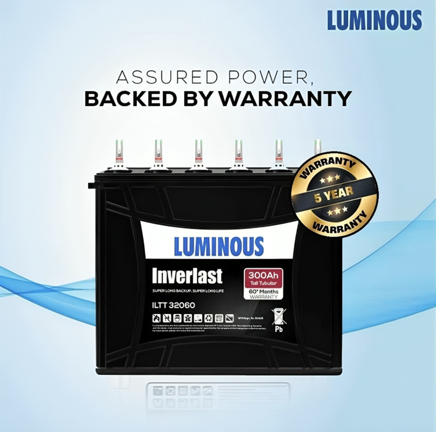 Image of LUMINOUS 60 Months Warranty Tall Tubular Inverter Battery