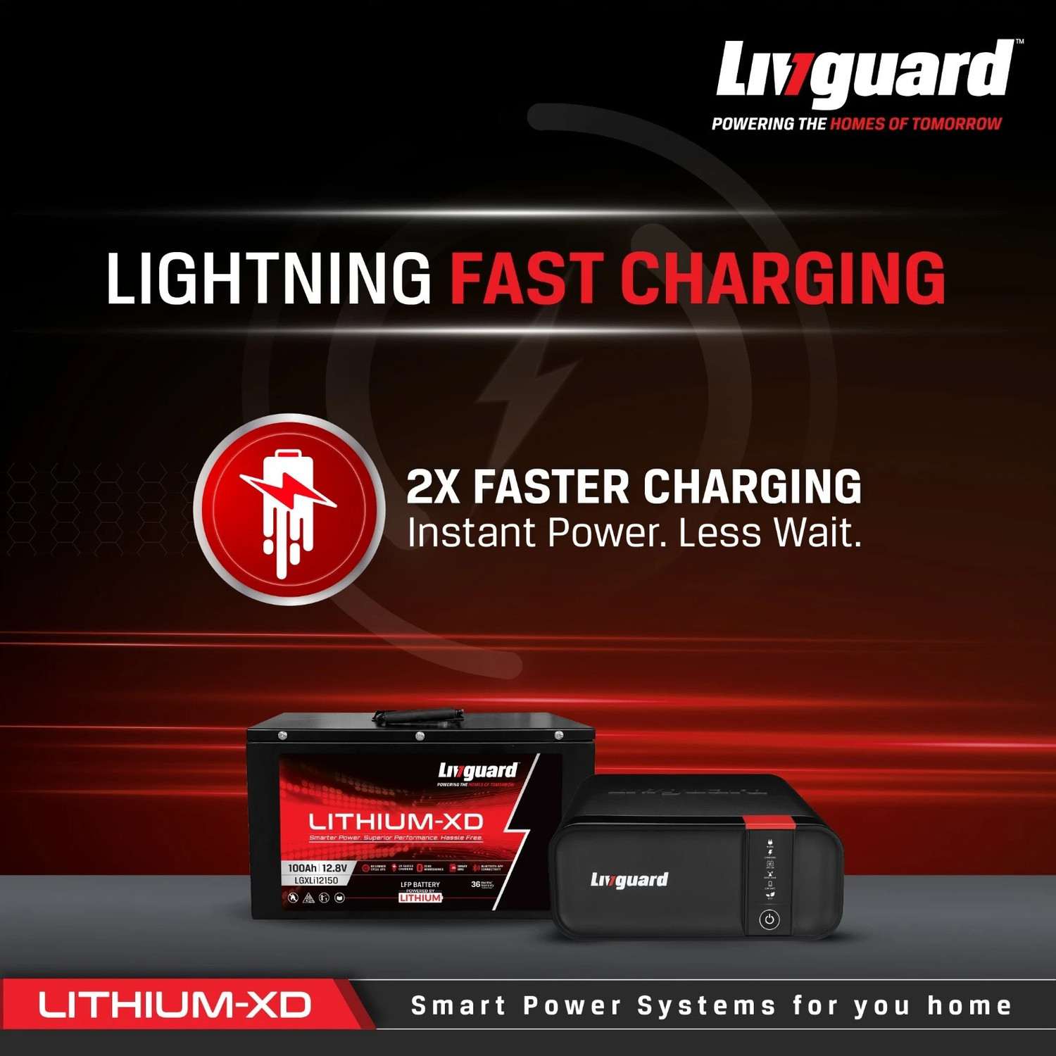 Image of Livguard LGS1100i* /12V LGXLI12150 900 VA Lithium XD Combo with 3 Year Warranty Lithium Ion