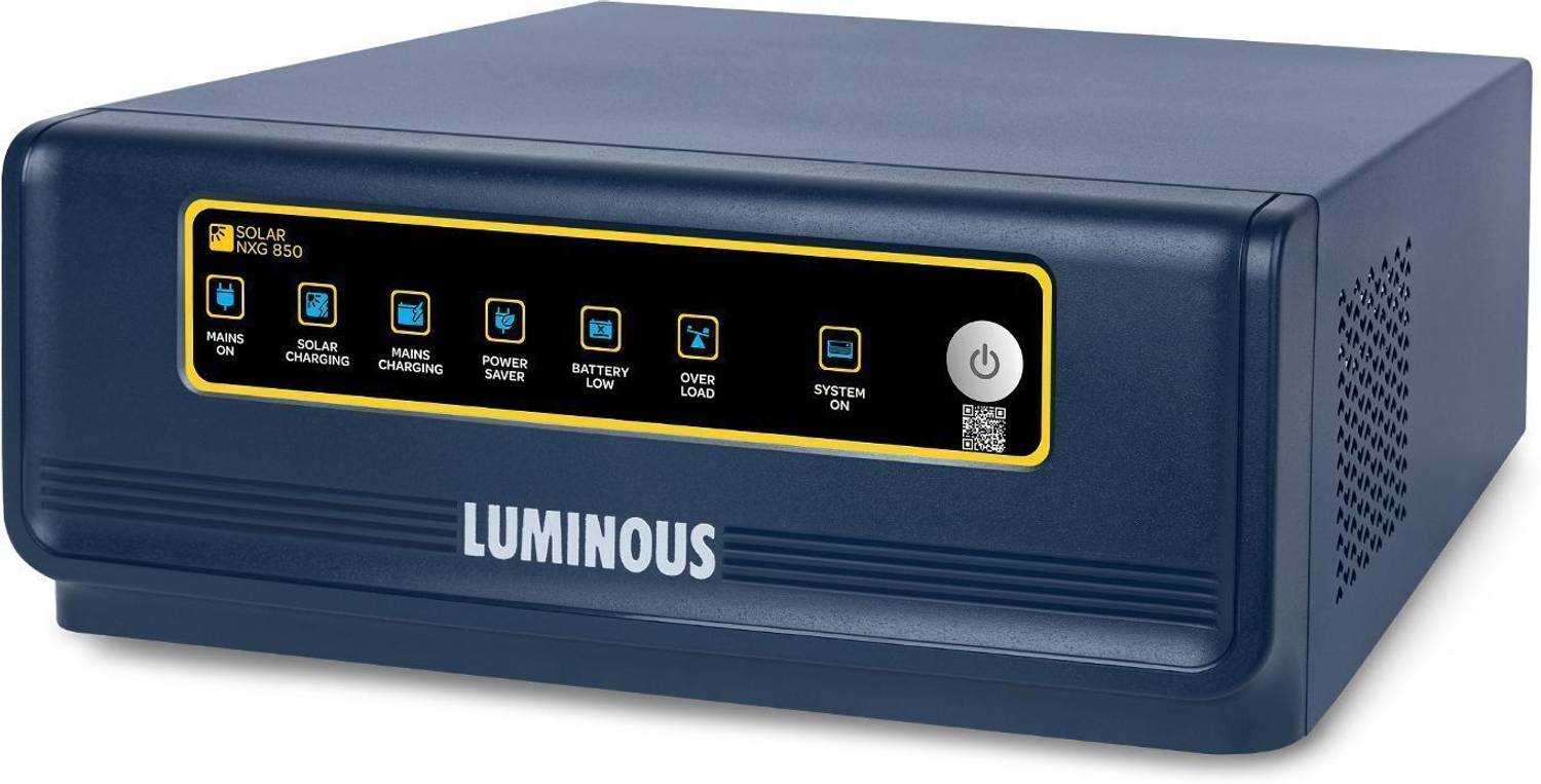 LUMINOUS 850 Solar Inverter | Intelligent Load Sharing | Minimum Maintenance 850/ 850e with 36 Months Warranty Solar Compatible Pure Sine Wave Inverter
