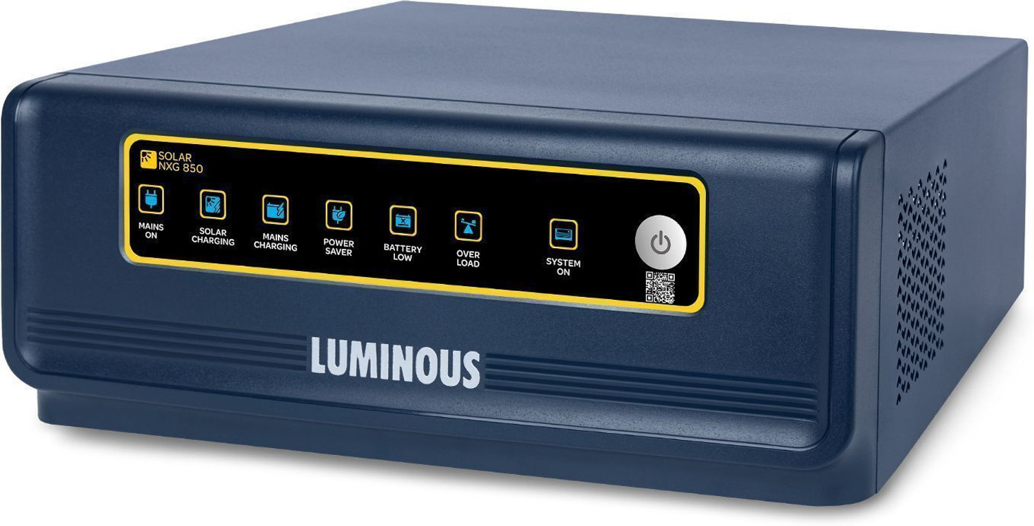 Image of LUMINOUS 850 Solar Inverter | Intelligent Load Sharing | Minimum Maintenance 850 / 850e with 36 Months Warranty Solar Compatible Pure Sine Wave Inverter