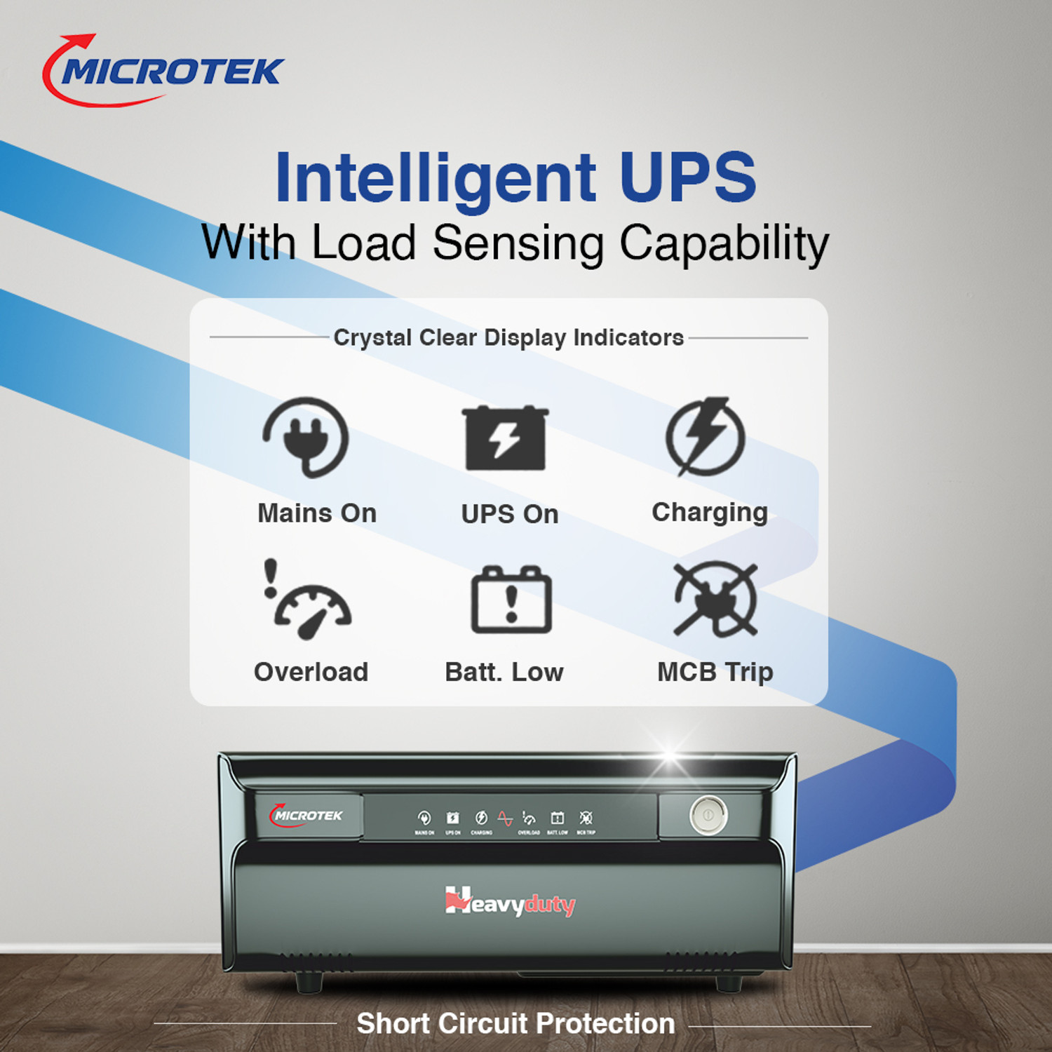 Image of Mircotek UPS HEAVY DUTY 1550 DG MTKOI15H with 24 Months Warranty Square Wave Inverter