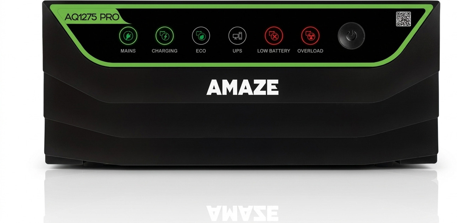 Image of AMAZE AQ1275 Pro Inverter Best Inverter For Home And Office with 3 Year Warranty Square Wave Inverter