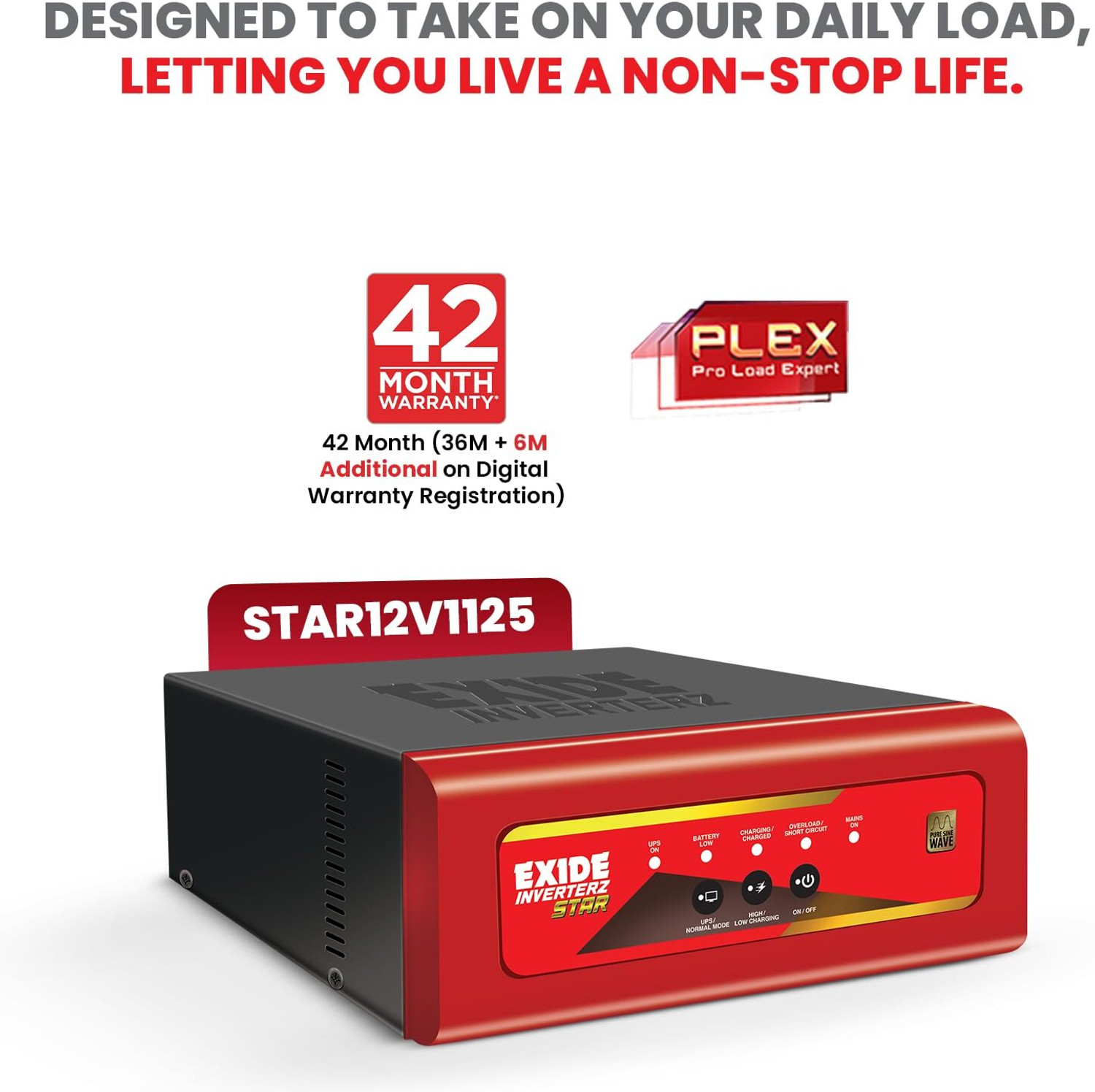 Image of EXIDE STAR 1125 /12V with 42 Months Warranty Pure Sine Wave Inverter