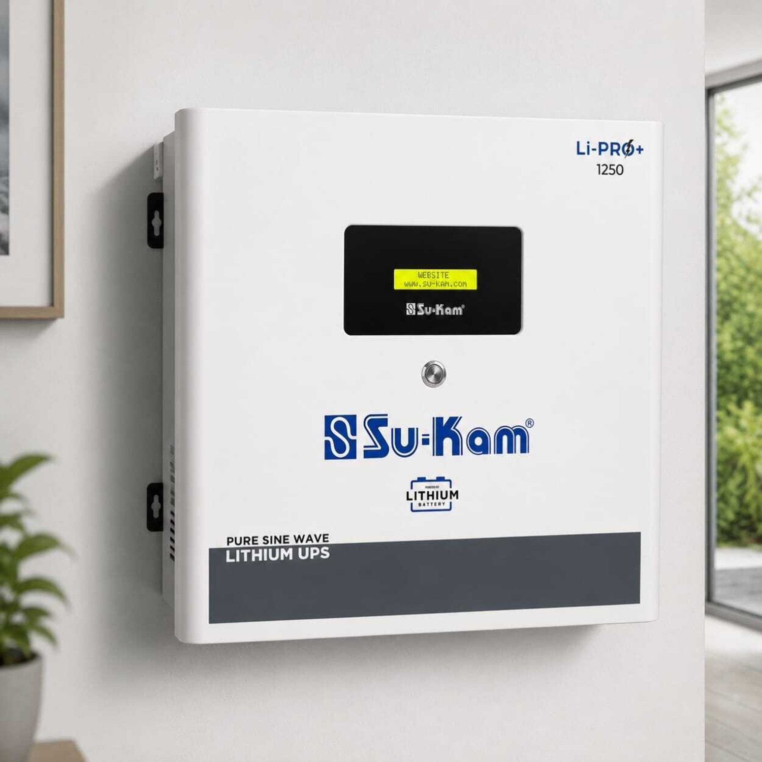 Image of Su-Kam with 12 Years Battery Life 1250VA Inverter & 1.28KW Lithium Ion Battery LI-PRO+ 1250 WM All In One Lithium Inverter Battery LF 1.28KW 12V with 60 Months Warranty Pure Sine Wave Inverter